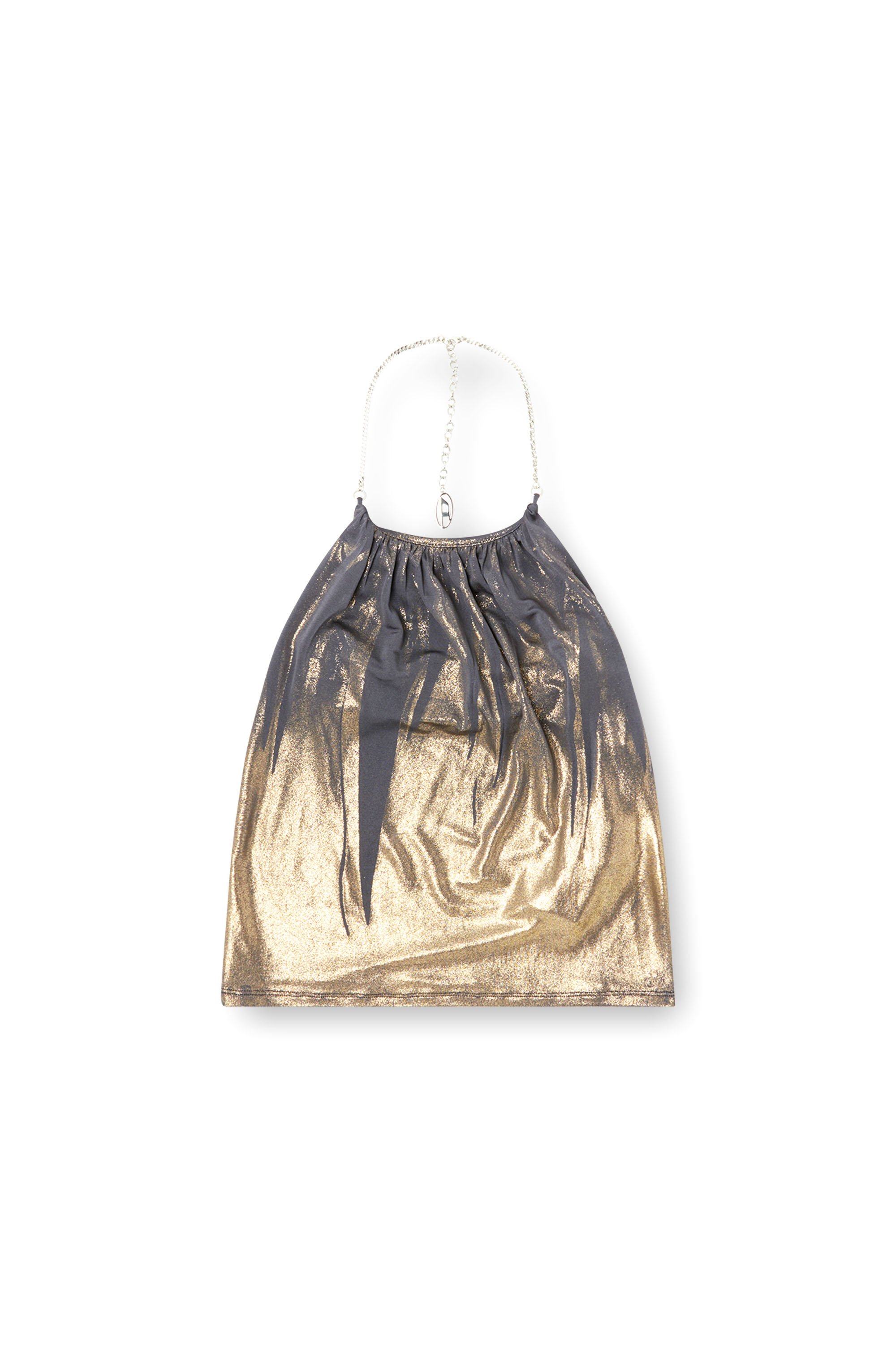 Diesel - T-IRENI, Woman's Jersey top with draped neckline in Grey - 4