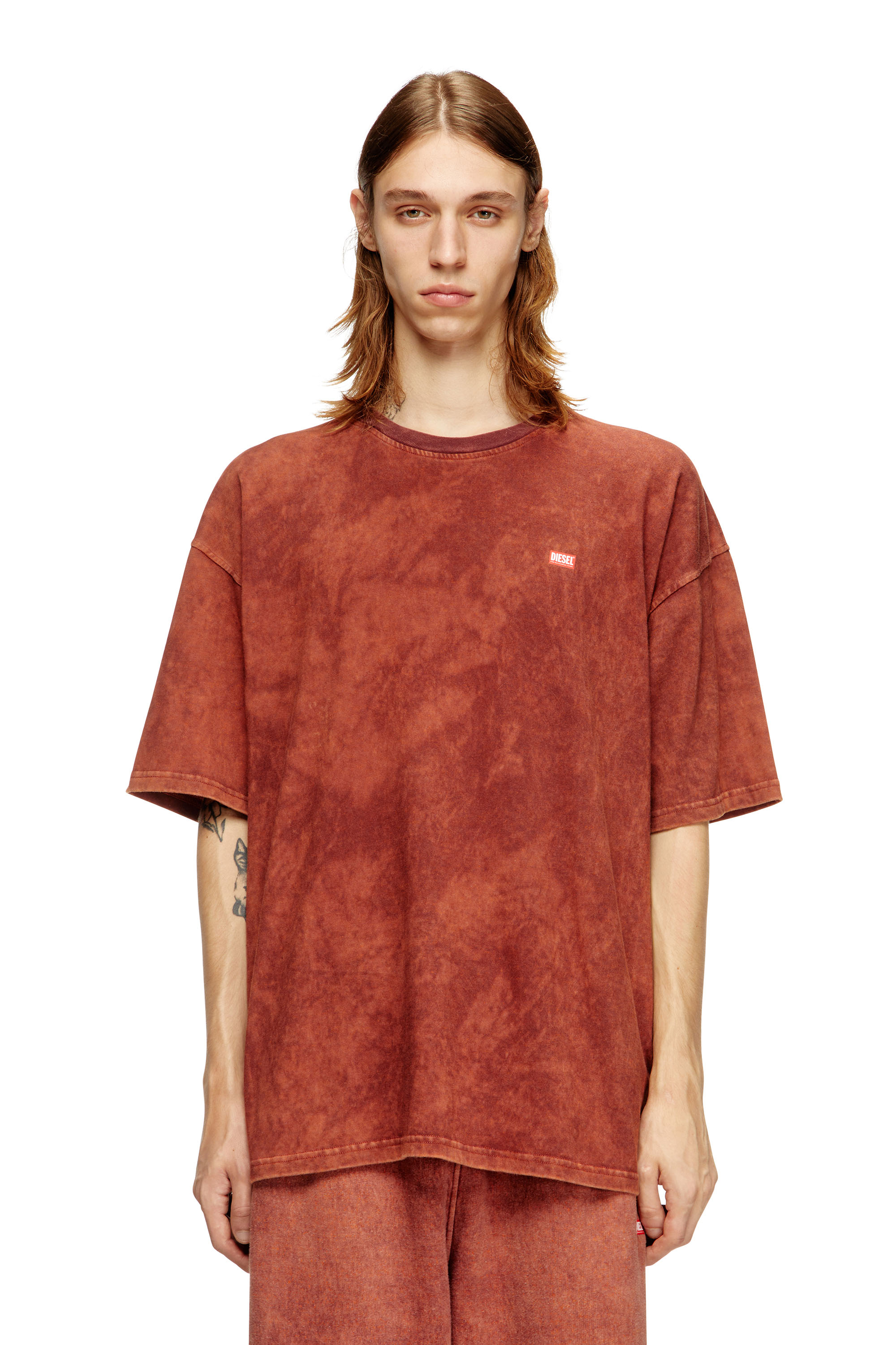 Diesel - T-BOXT-T4, Camiseta de jersey vanisèe con logo Hombre in Marrón - 1