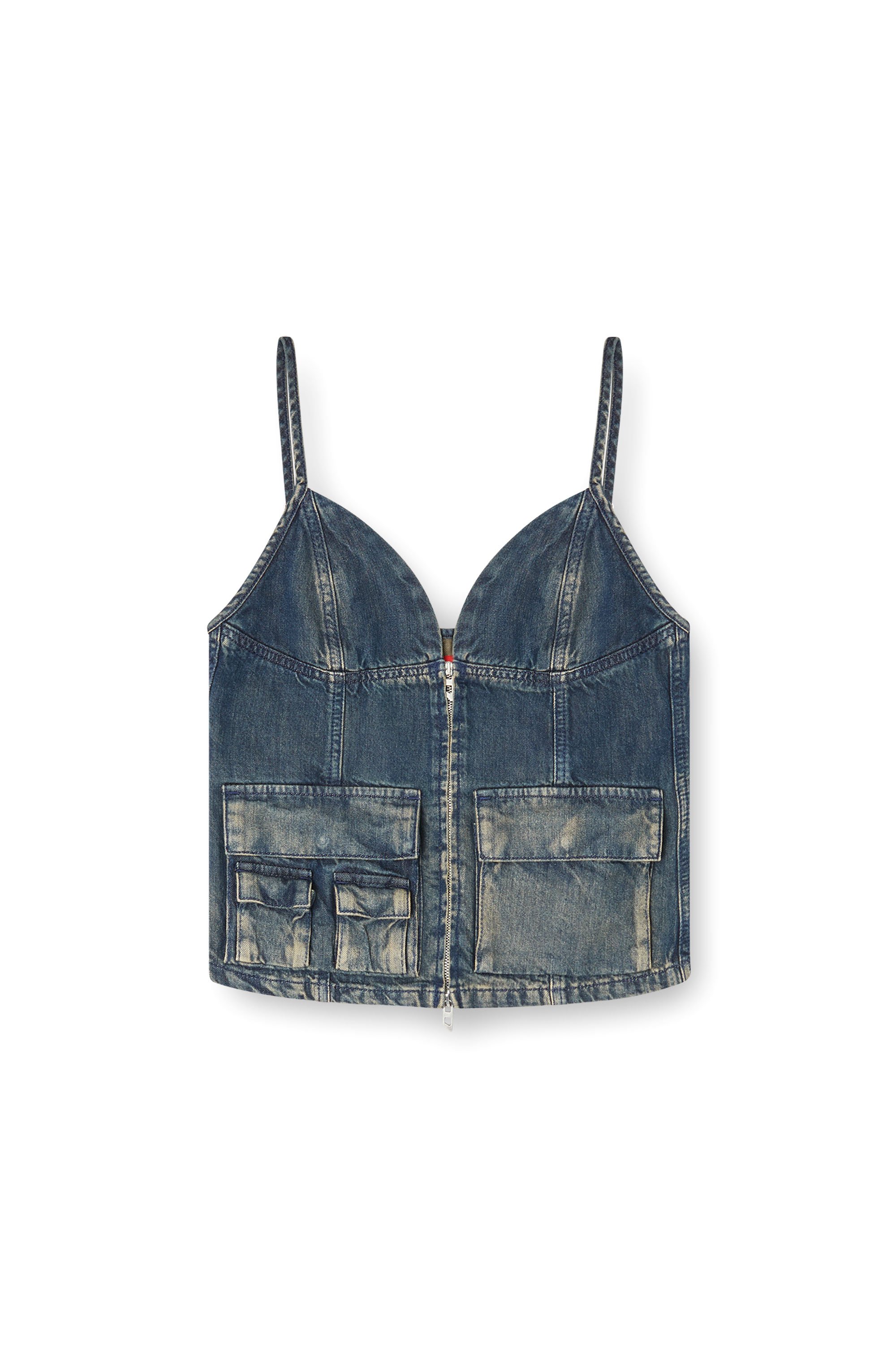 Diesel - DE-MELLIS-S, Top en denim fluido degradado Mujer in Azul marino - 3