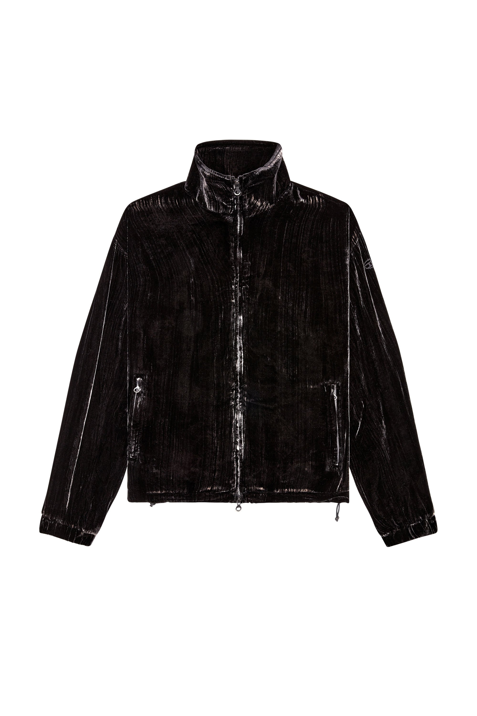Diesel - J-SALFORD, Man Treated silk-blend velvet jacket in Black - Image 5