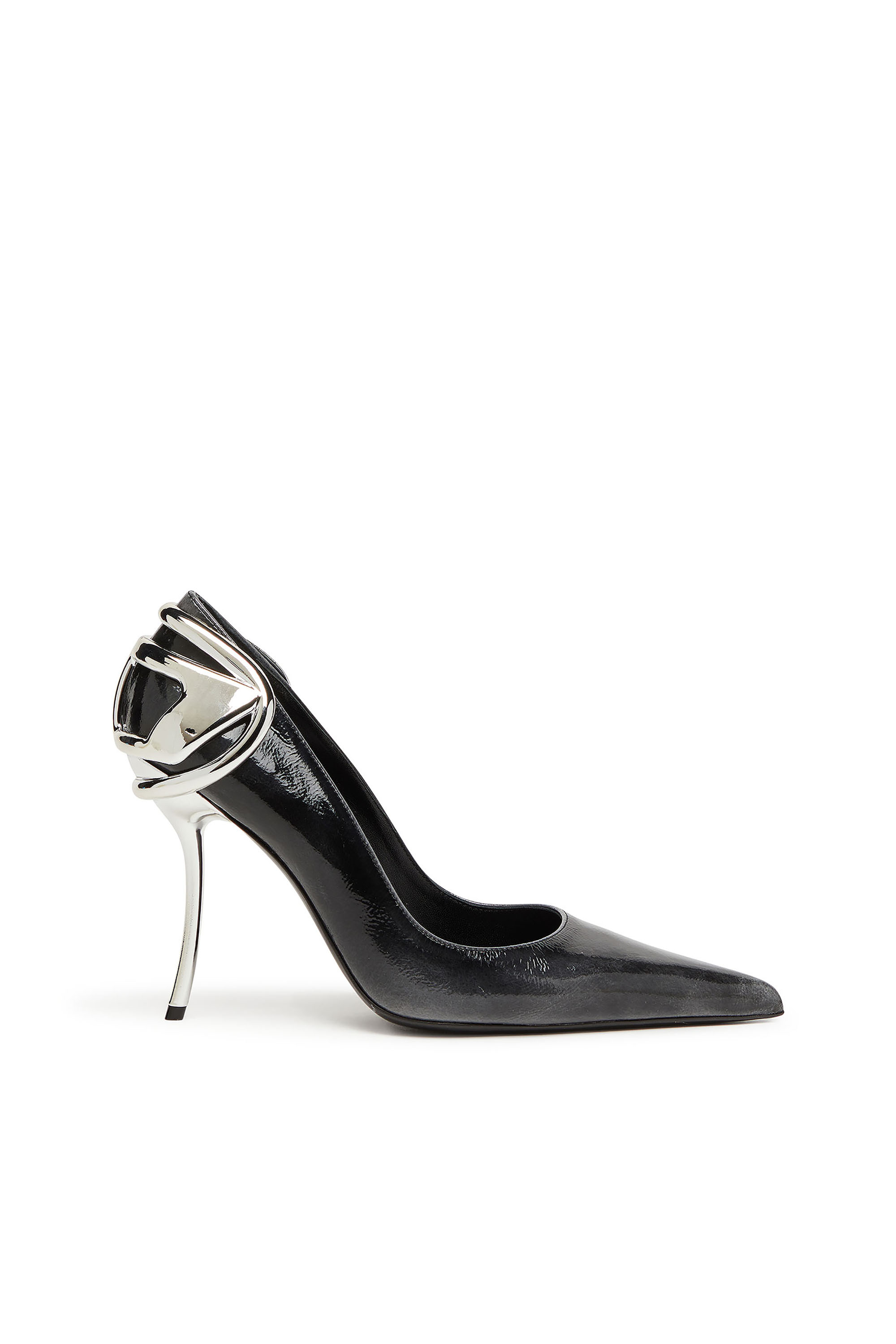 Diesel - D-TEN&HALF P, D-Ten&Half-Zapatos de salón de cuero pull-up de charol Mujer in Negro - 1