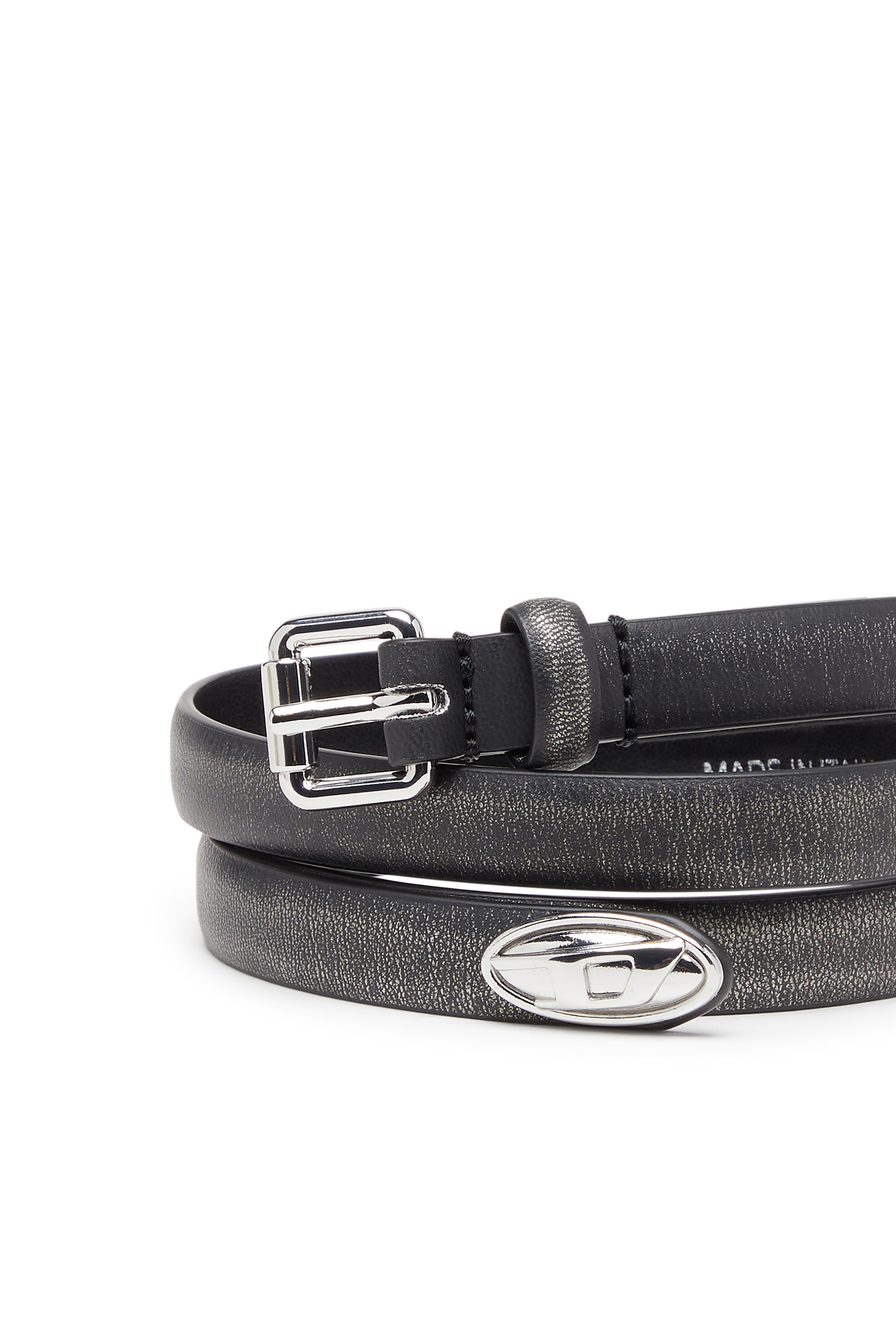 Diesel - B-DD-TIP, Cinturón de 1,4 cm con hebilla delgada Mujer in Negro - 3