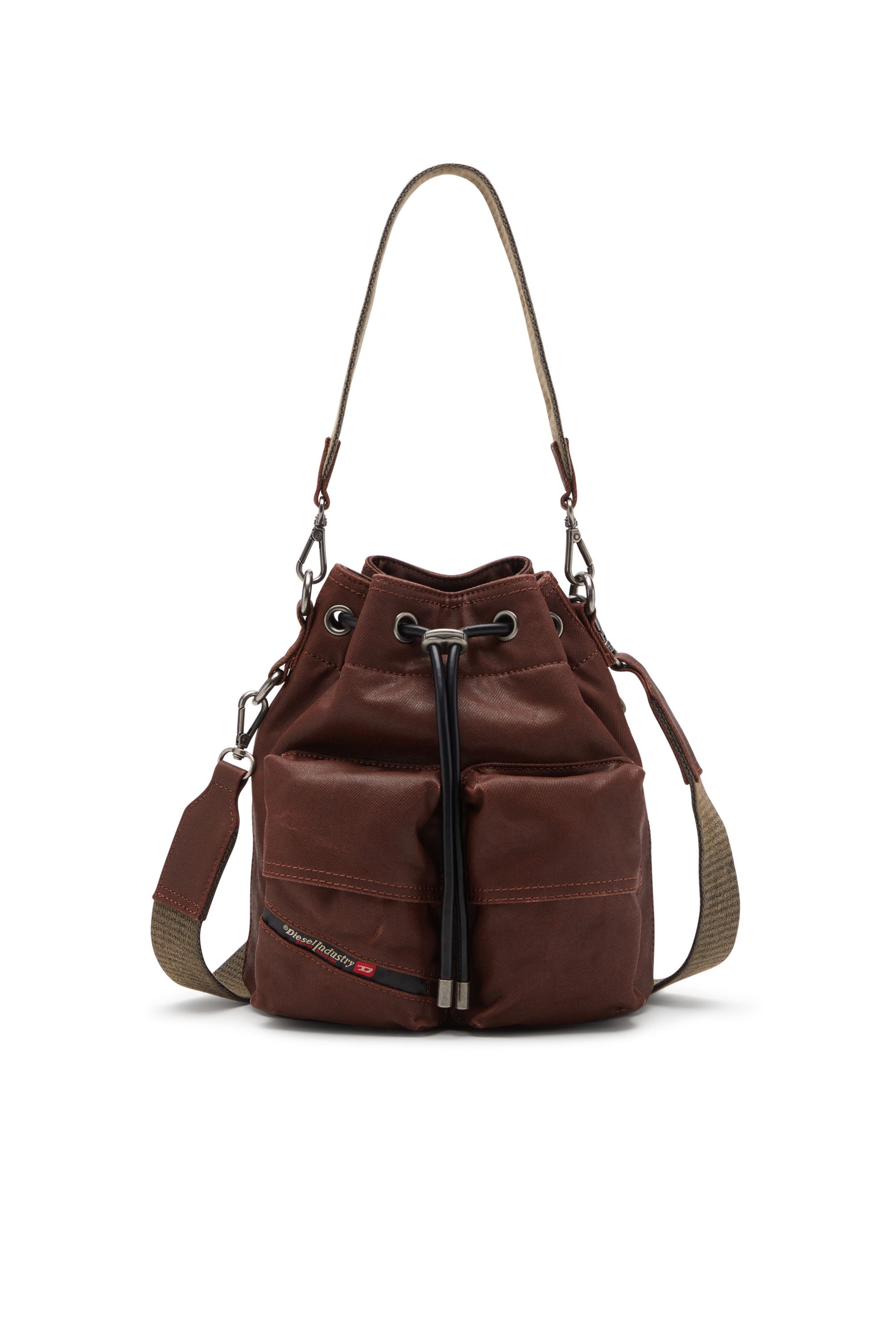 Diesel - MULTI-PKTS BUCKET X, Unisex's Multi-Pkts - Cotton bag with multiple pockets in Brown - 1
