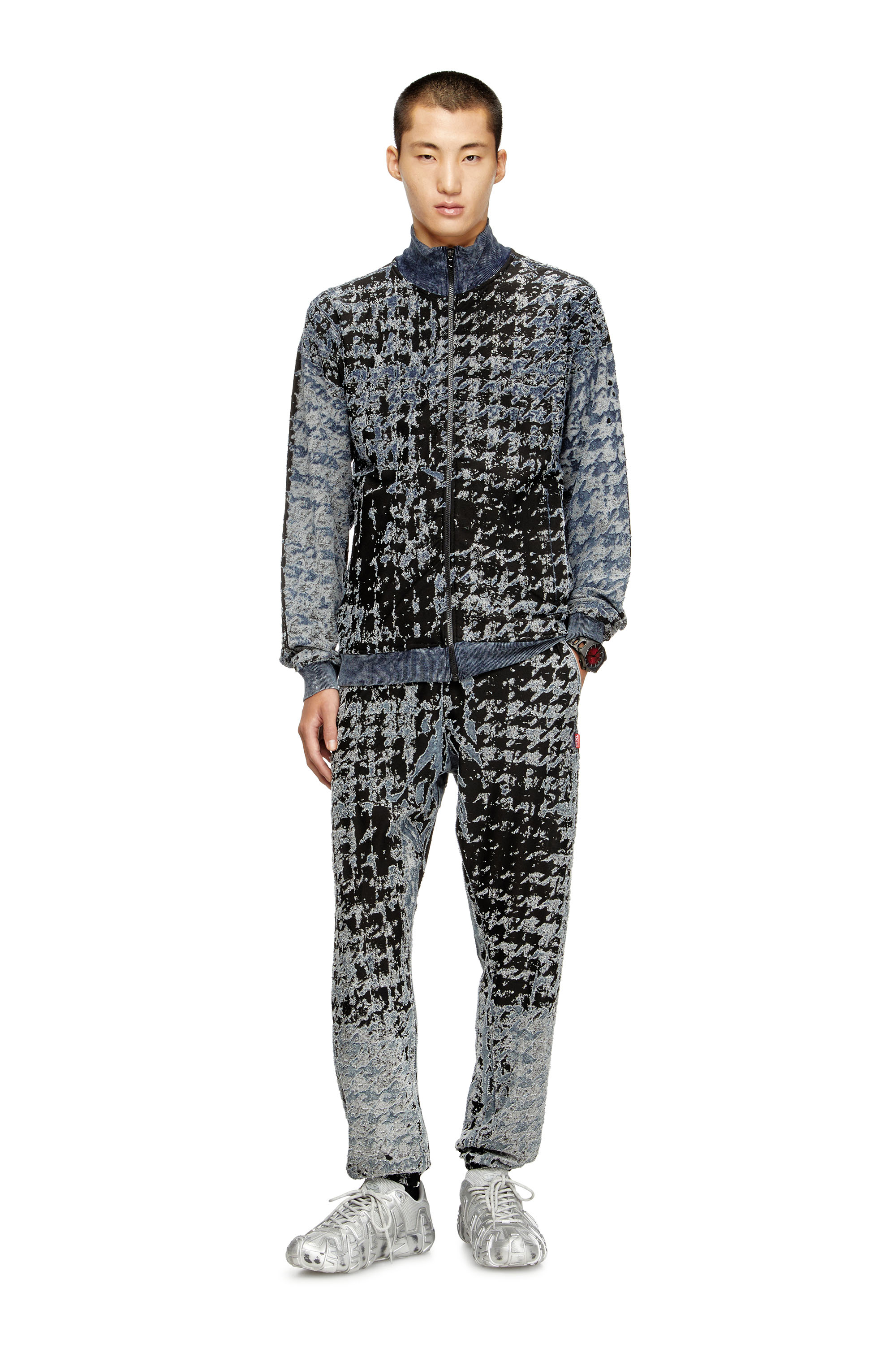 Diesel - S-CORR, Top con cremallera de pata de gallo devoré Hombre in Multicolor - 2