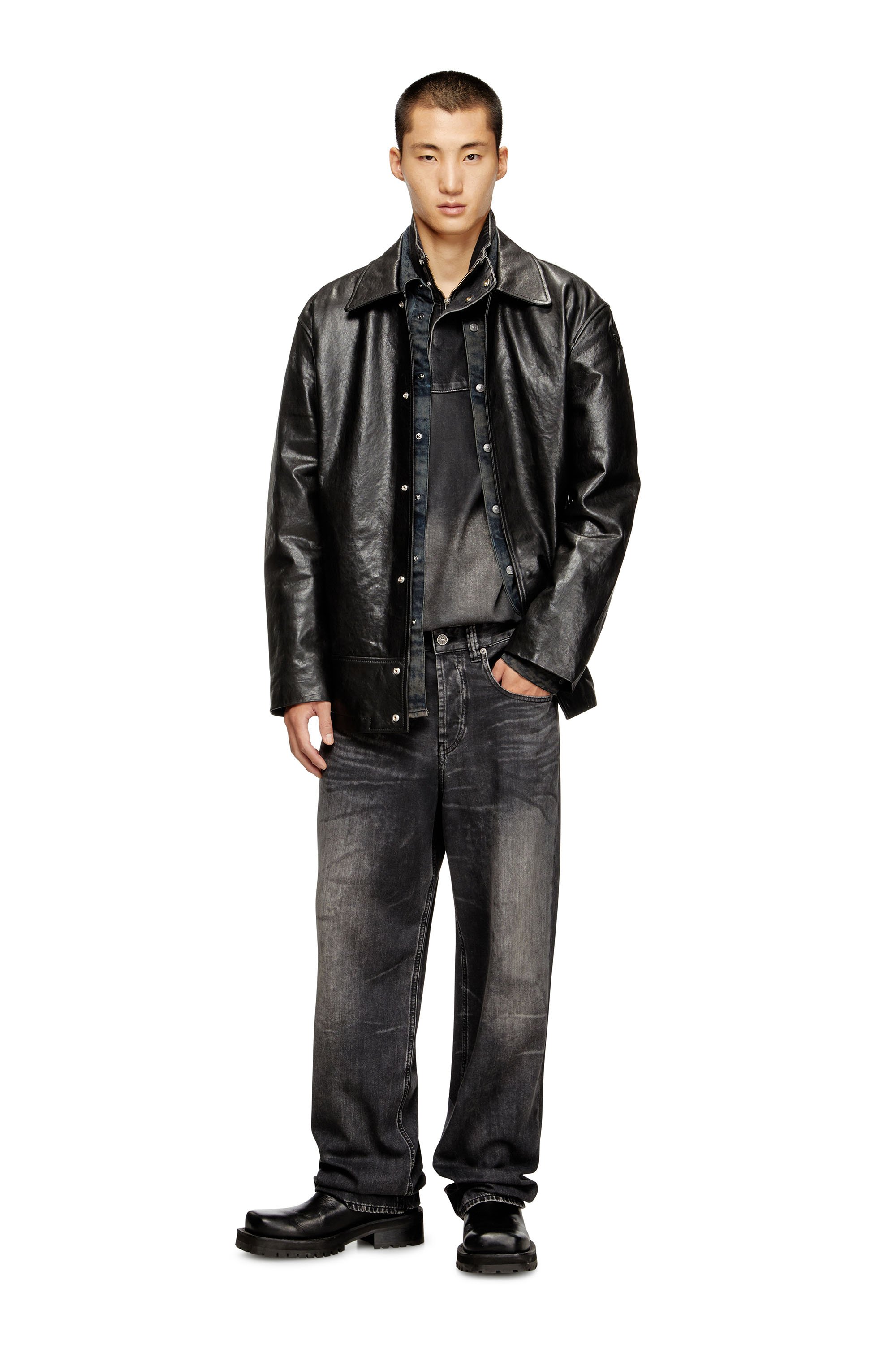 Diesel - Relaxed Jeans 2001 D-Macro 0CEBC Hombre, Negro/Gris oscuro - 2