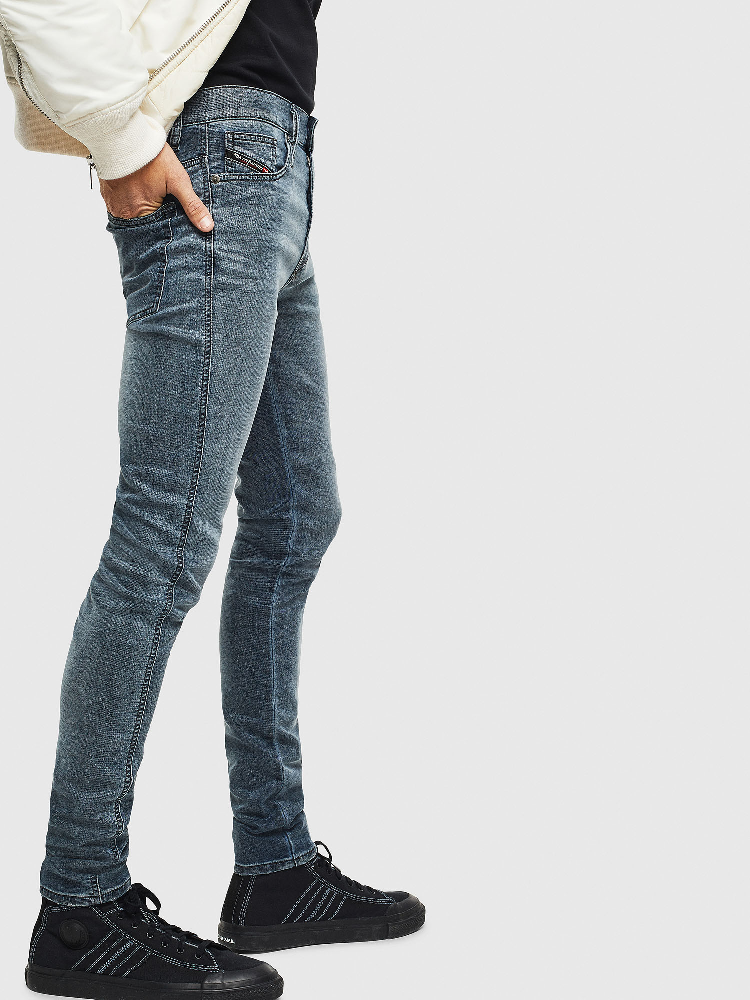 D-Reeft JoggJeans 069LT Man: Skinny Dark blue Jeans | Diesel