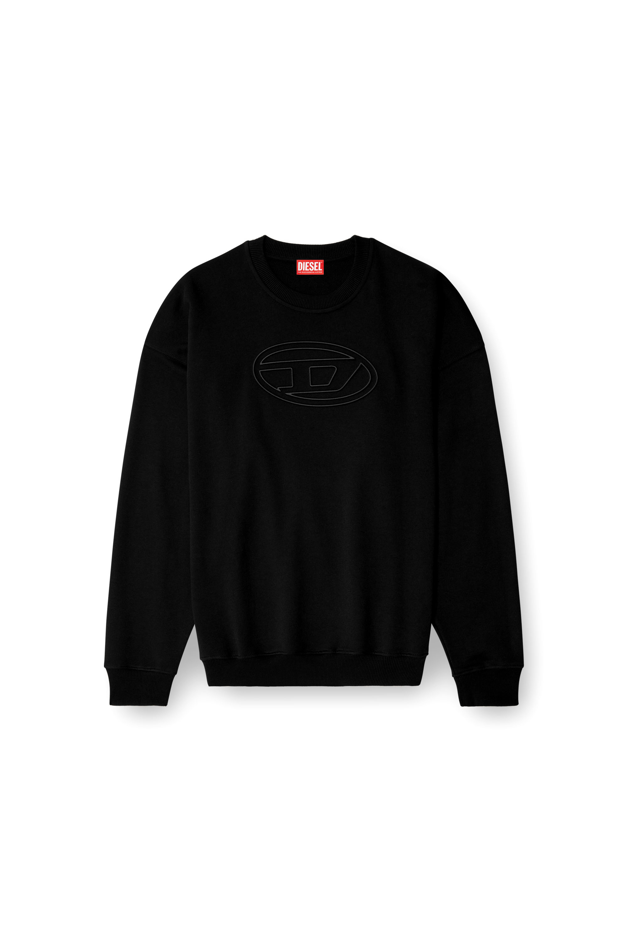 Diesel - S-MART-BIGOVAL, Man's Sweatshirt with embossed Oval D in Black - 4