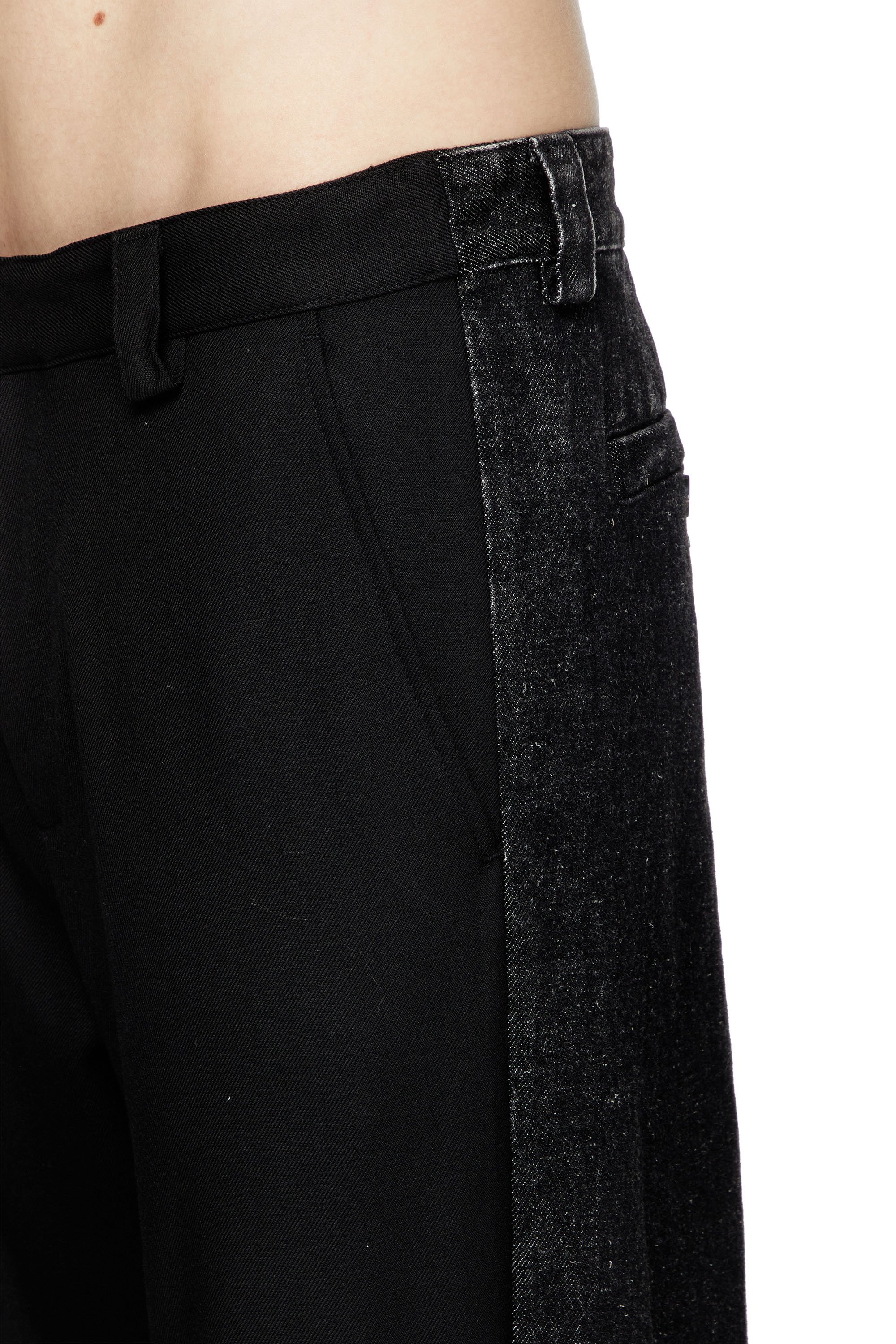 Diesel - P-WIRE-B, Man's Hybrid pants in twill and denim in Black - 4