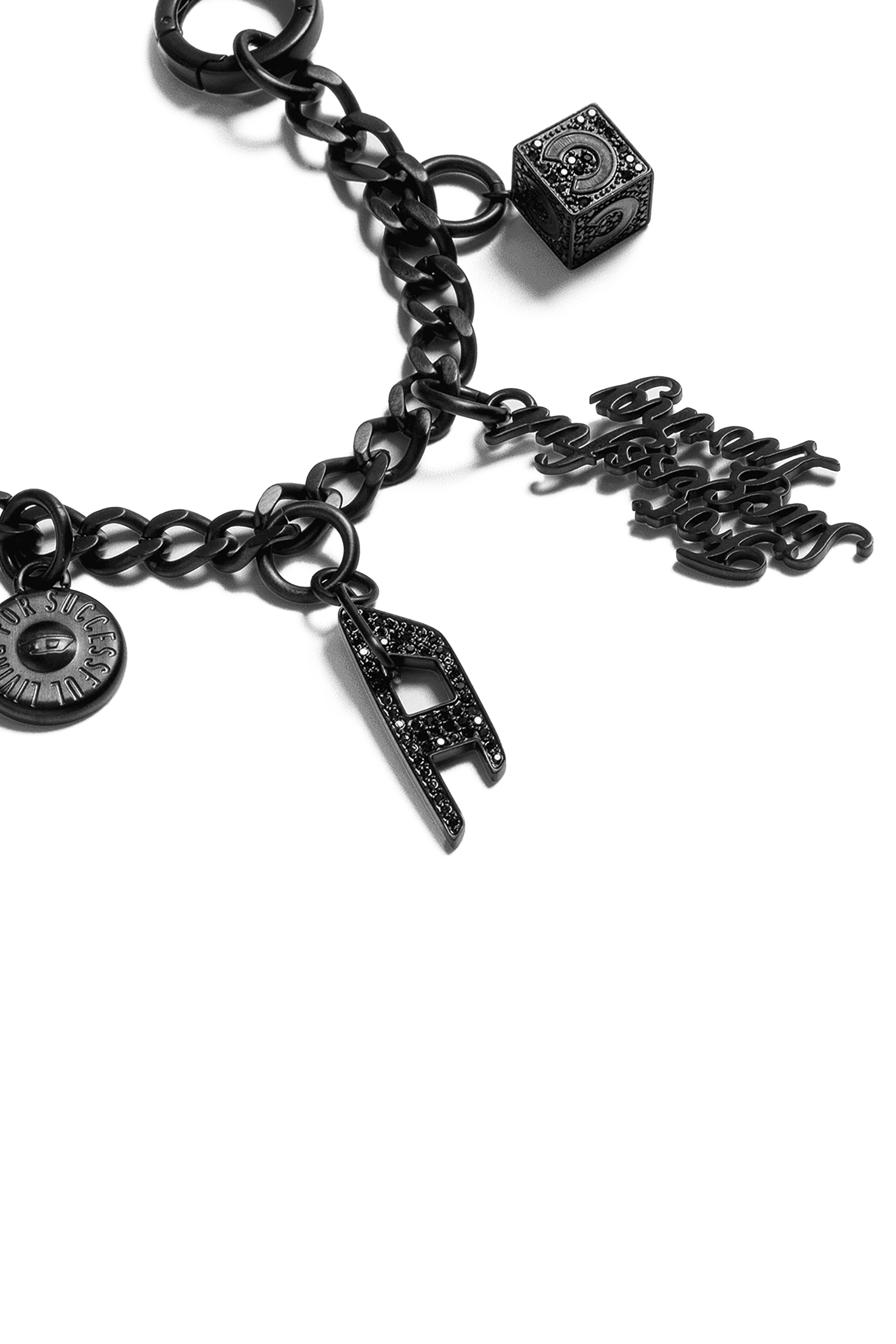 Diesel - 60374 CASETIFY  CHARMS CHAIN, Unisex's Charm Thin Silver in Black - 3