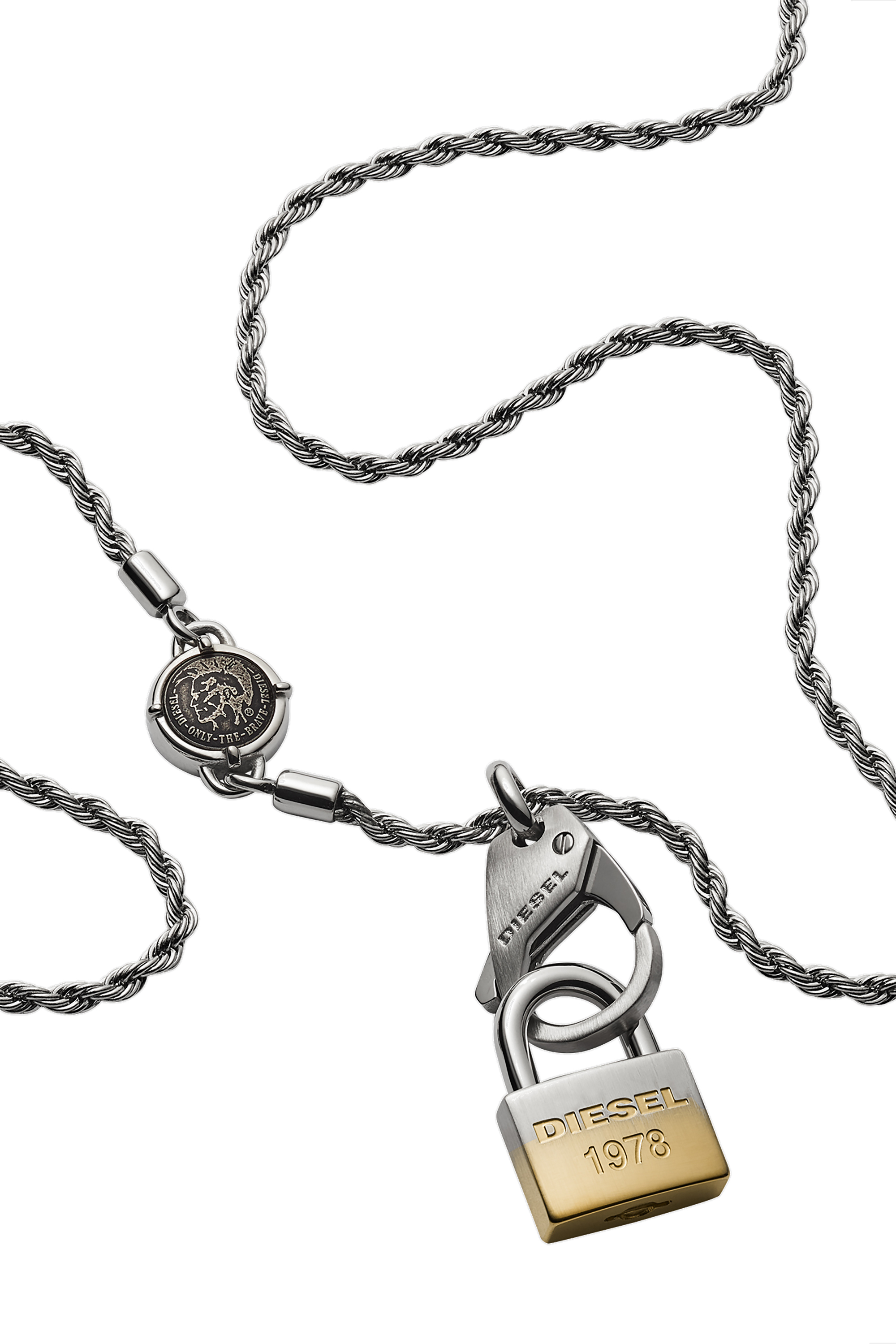 Stainless Steel Louis Functional Lock Necklace