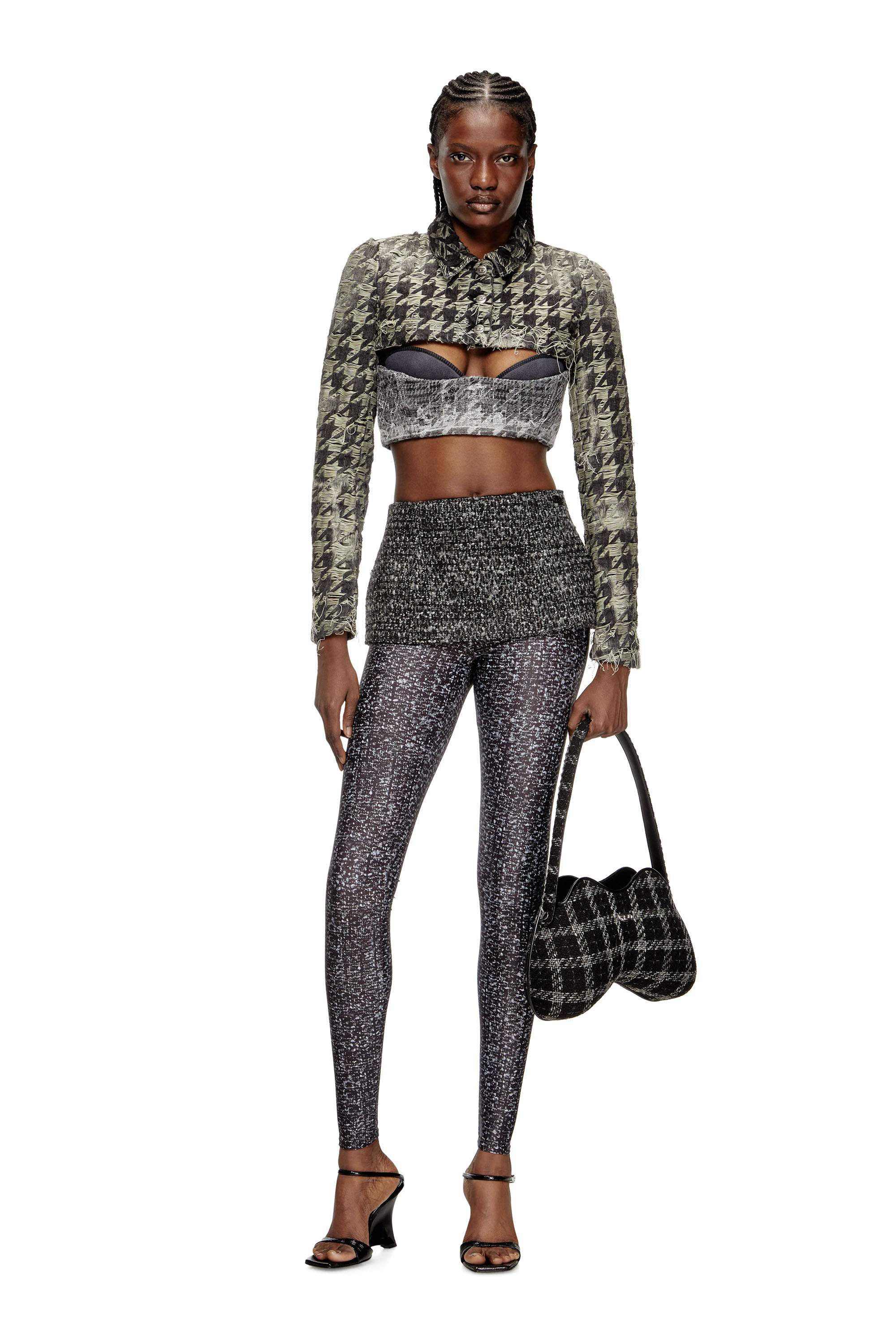 Diesel - DE-ANSIS-FSH2, Bolero en denim con tejido de pata de gallo Mujer in Multicolor - 2