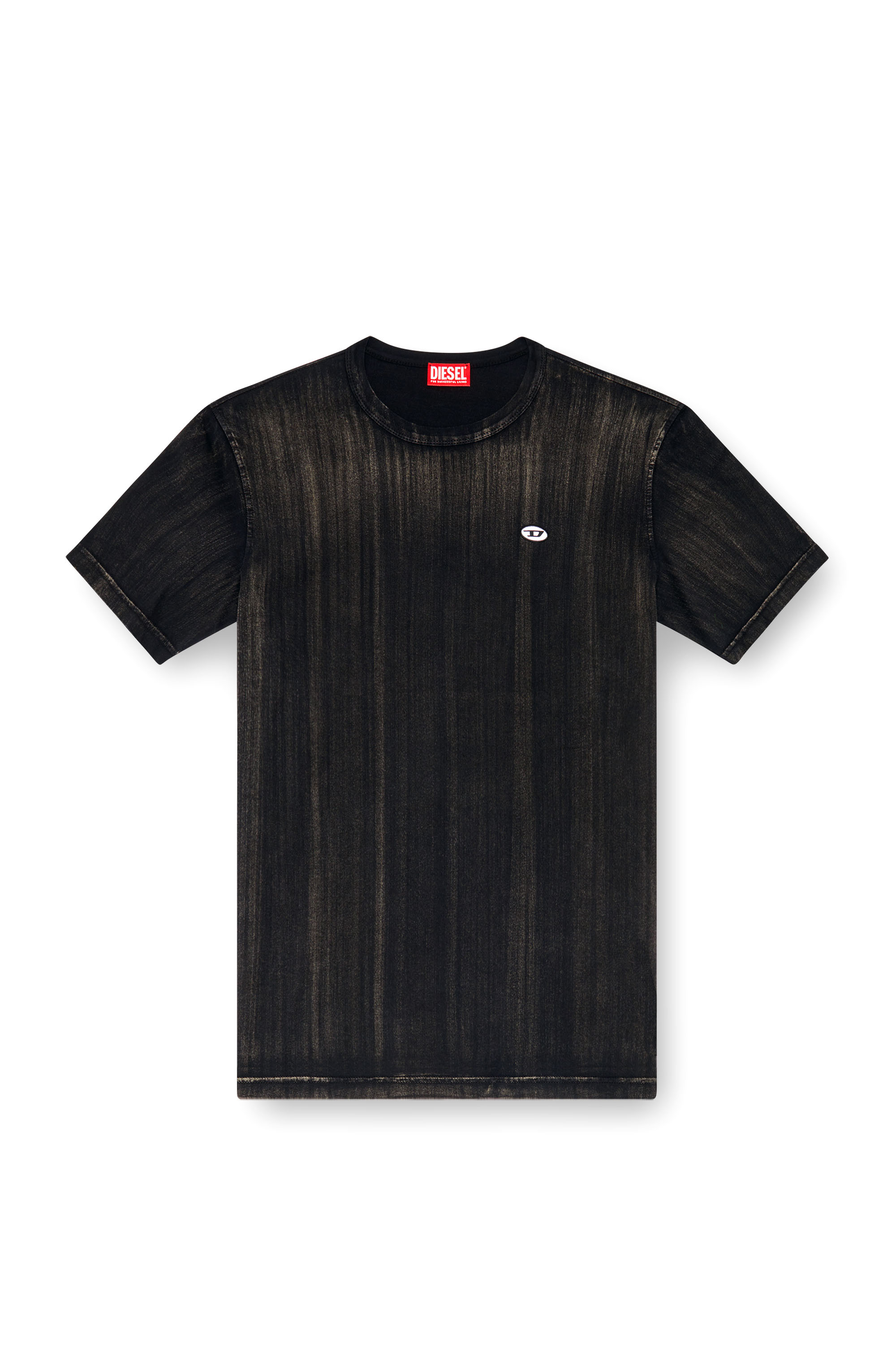 Diesel - T-ADJUST-K8, Hombre Camiseta con desteñido a pinceladas in Negro - Image 4