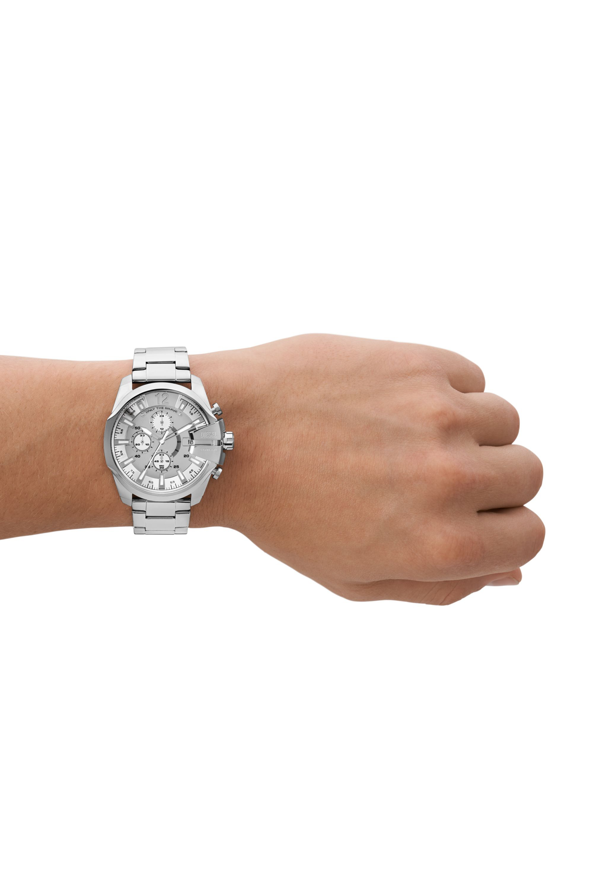 Diesel - DZ4652, Man Baby Chief chronograph stainless steel watch in Silver - Image 4