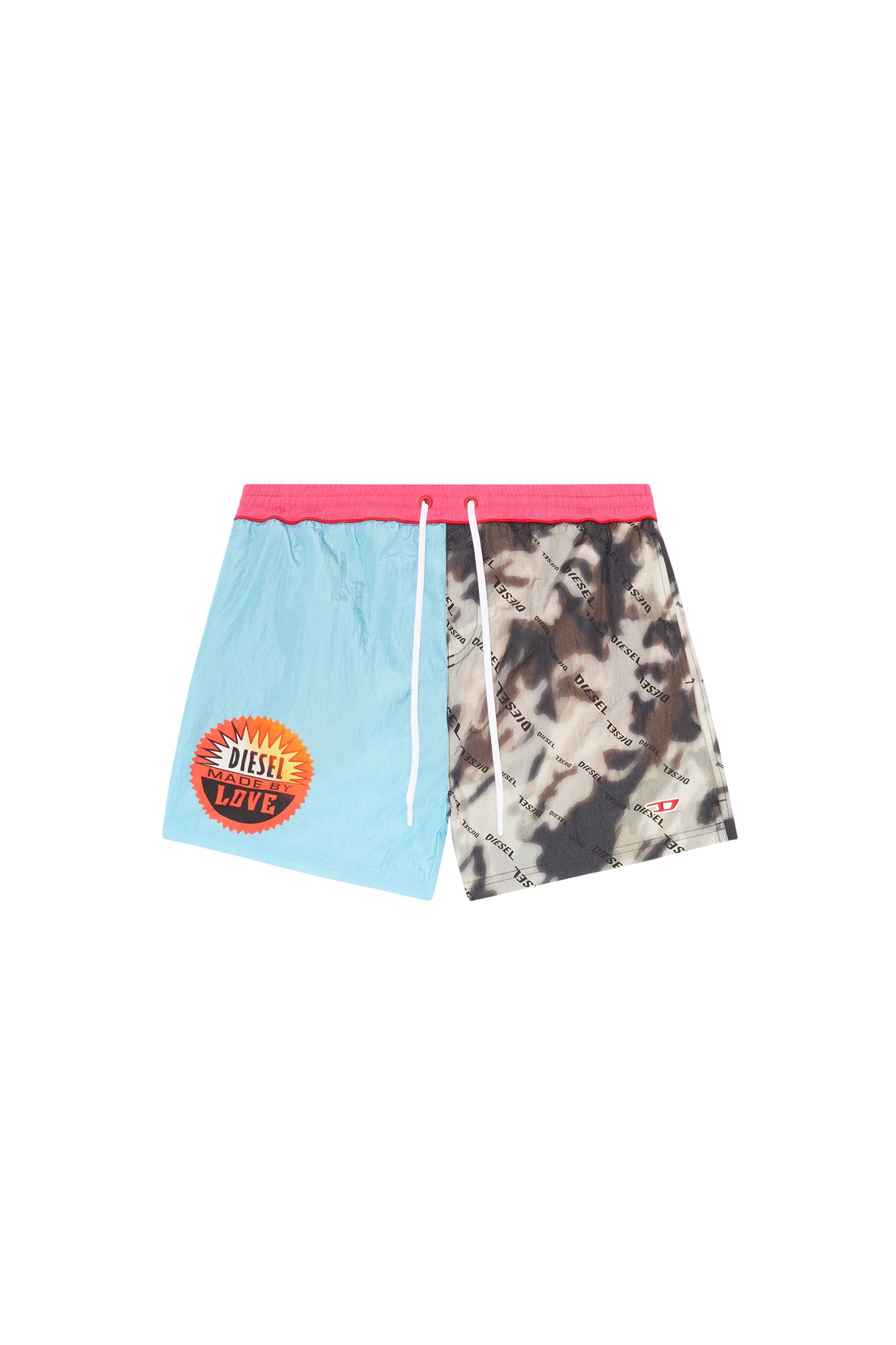 Diesel - BMBX-NICO, Man Mid-length swim shorts patchwork graphics in Multicolor - Image 1