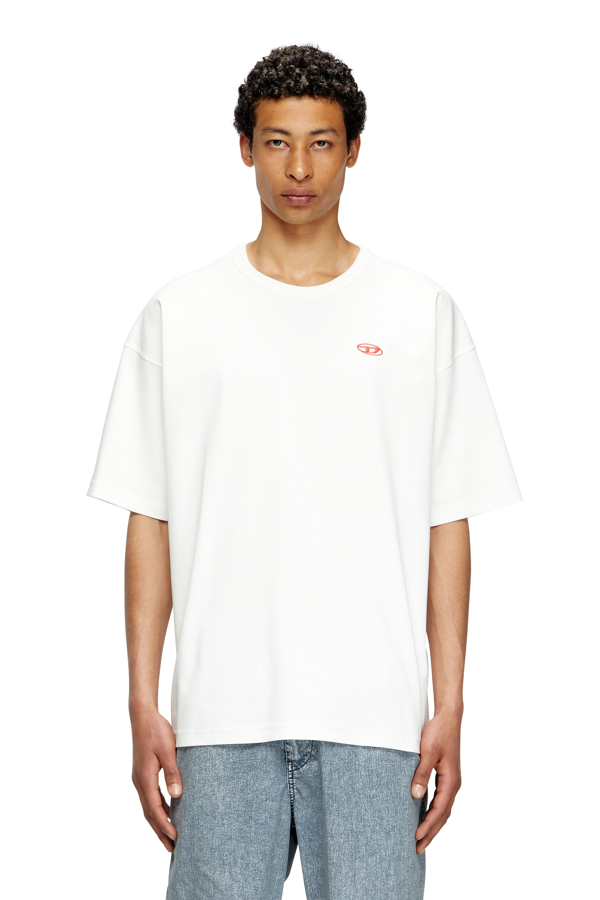 Diesel - T-BOXT-T6, Camiseta con logotipo Oval D rojo Hombre in Blanco - 1