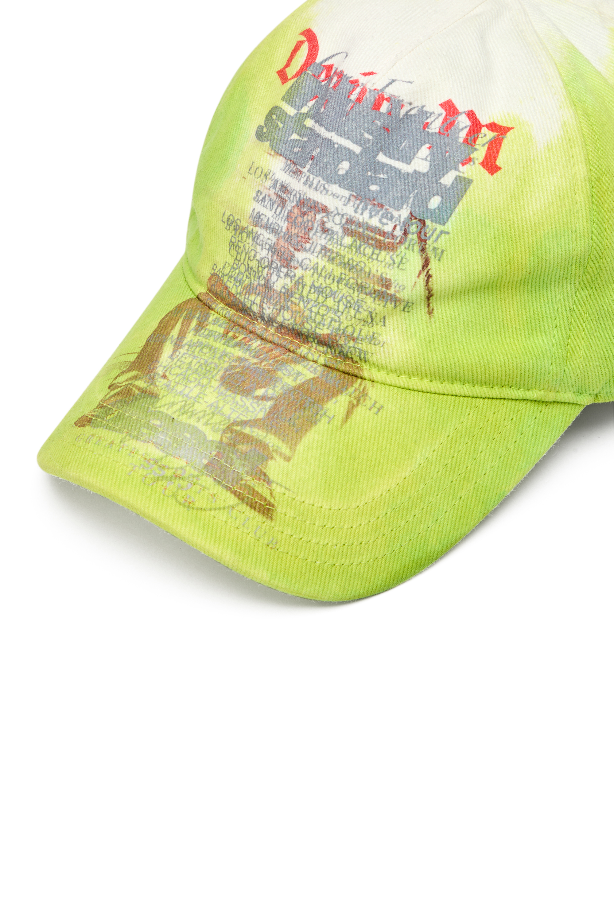 Diesel - C-HRIS, Man's Baseball cap with bandana prints in Green Fluo - 3