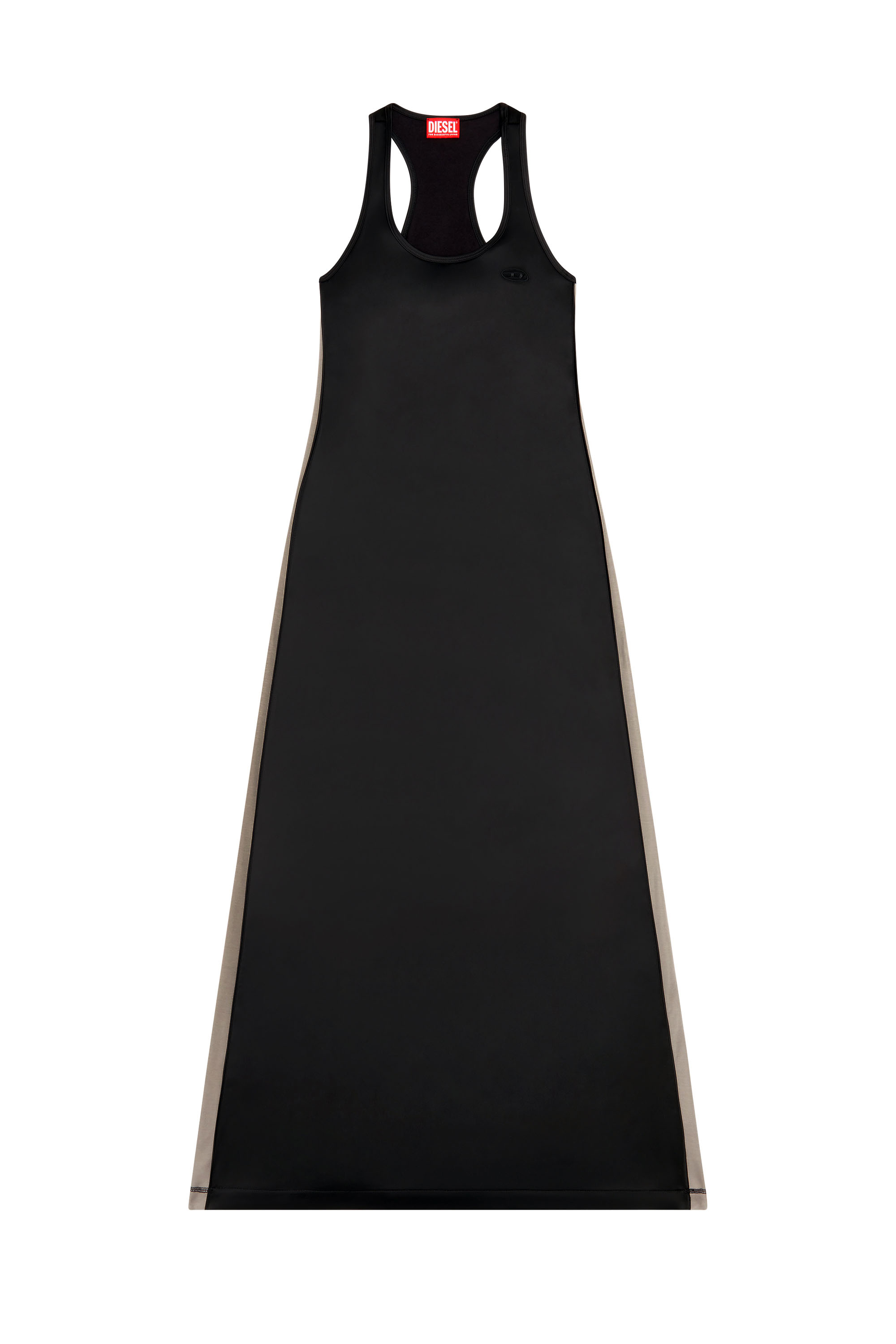 Diesel - D-ARLYN, Woman Long dress in stretch satin and jersey in Black - Image 4