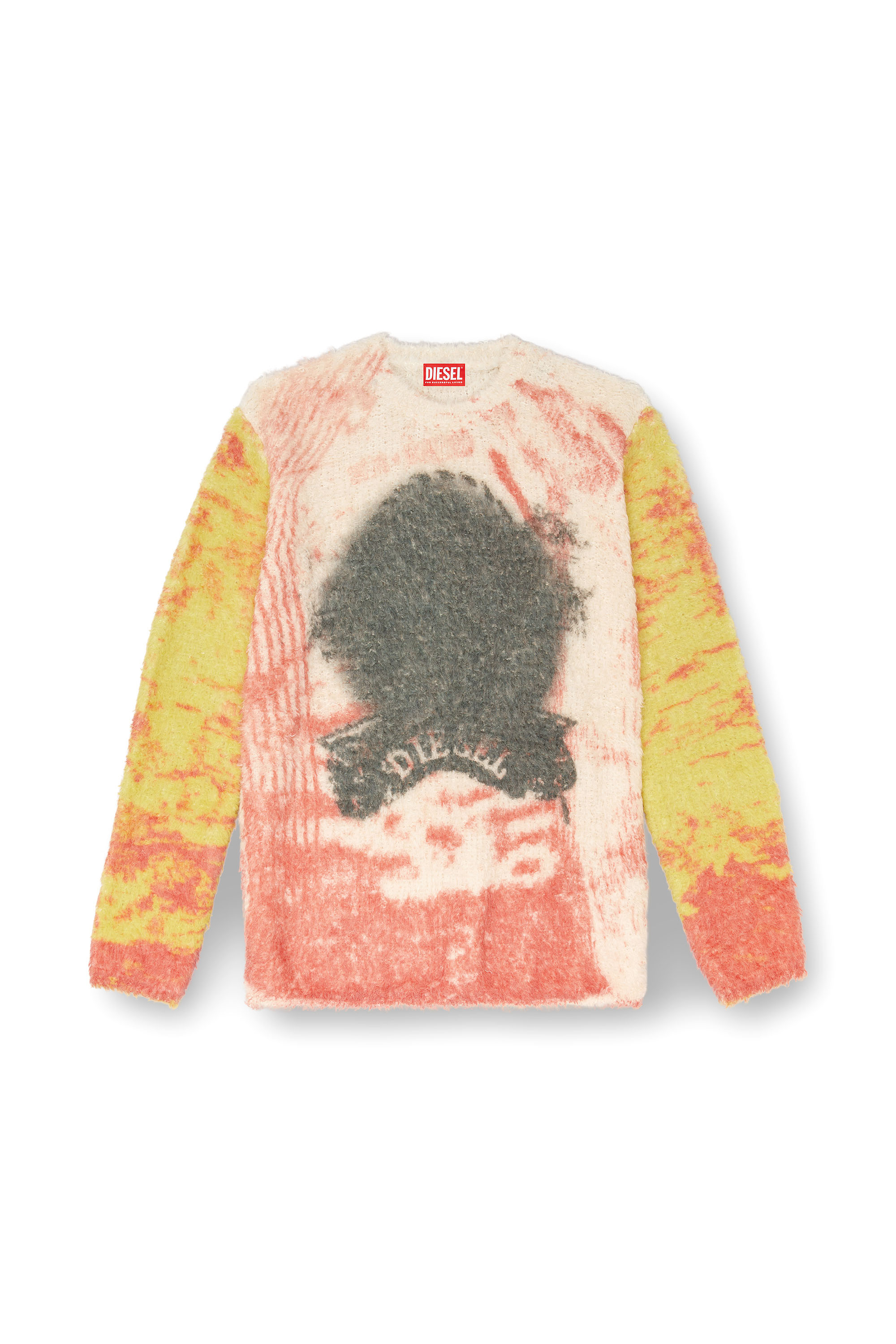 Diesel - K-MUNARI, Man's Alpaca-blend jumper with Pop print in Red/Yellow - 5