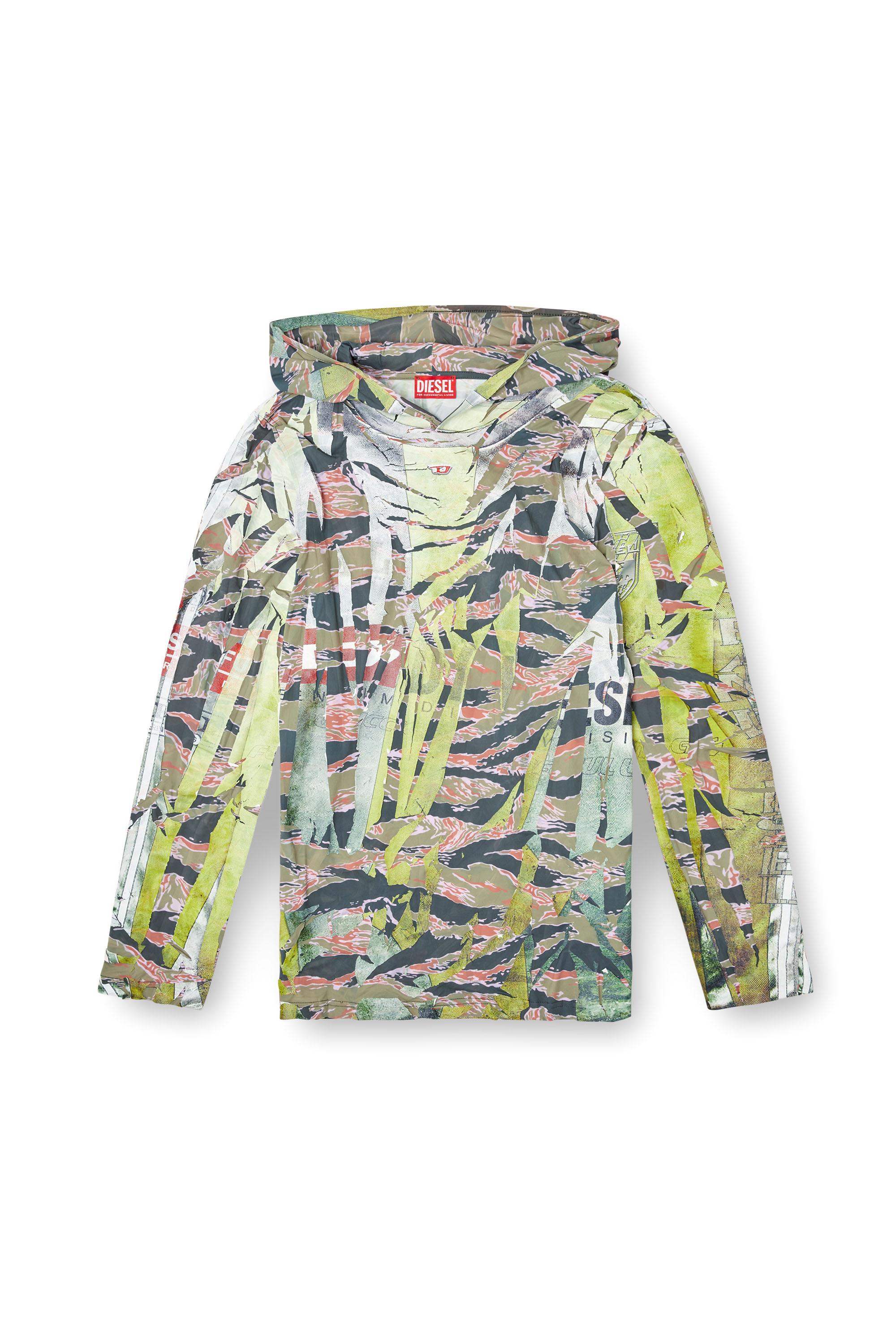 Diesel - T-GILLIS, Sudadera de camuflaje con capucha y sobreimpresión agrietada Unisex in Multicolor - 6