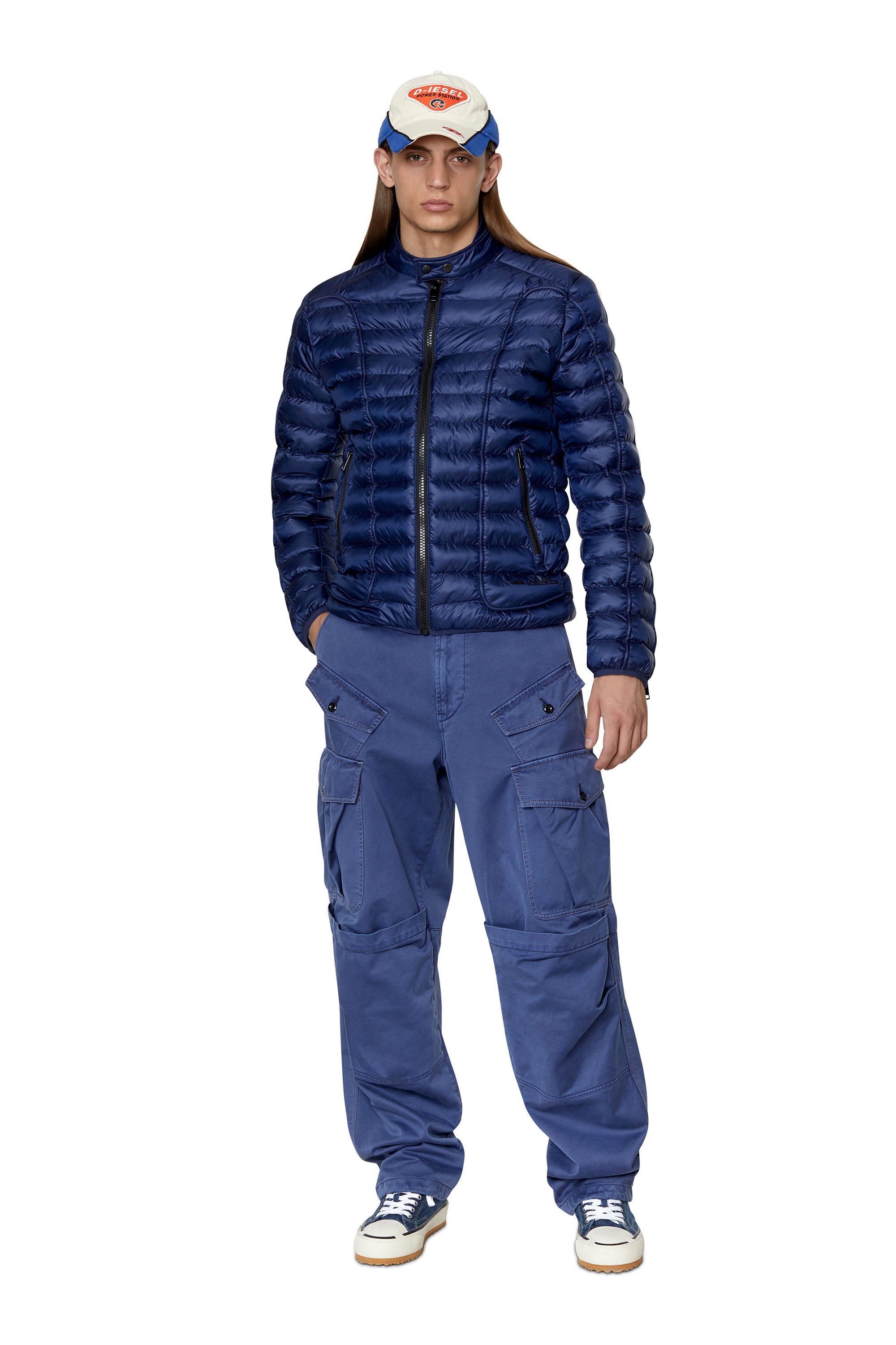 W-HAWK-NW Hombre: Puffer jacket estilo motorista | Diesel