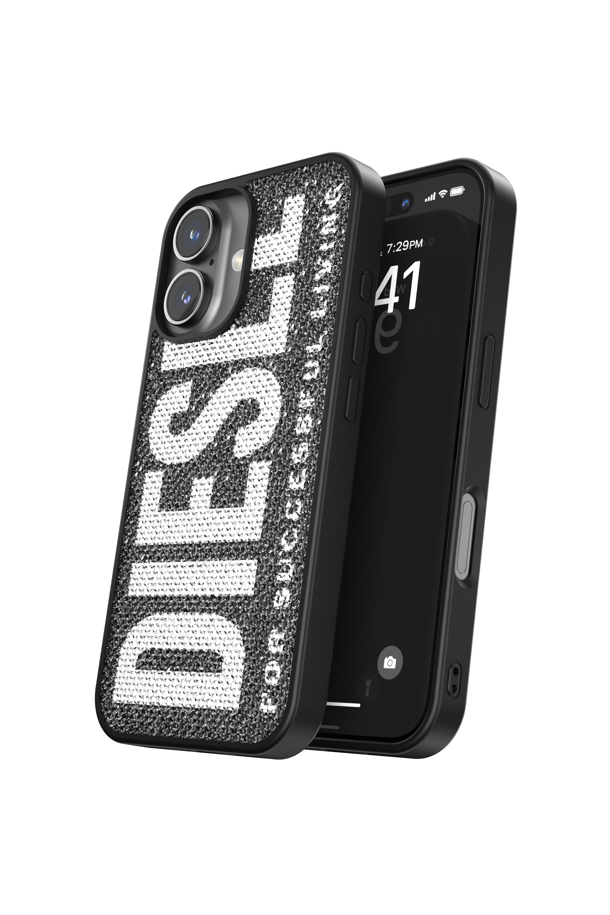 Diesel - 60183 MOULDED CASE, Funda con cristal de Swarovski iP 16 Unisex in Negro - 3