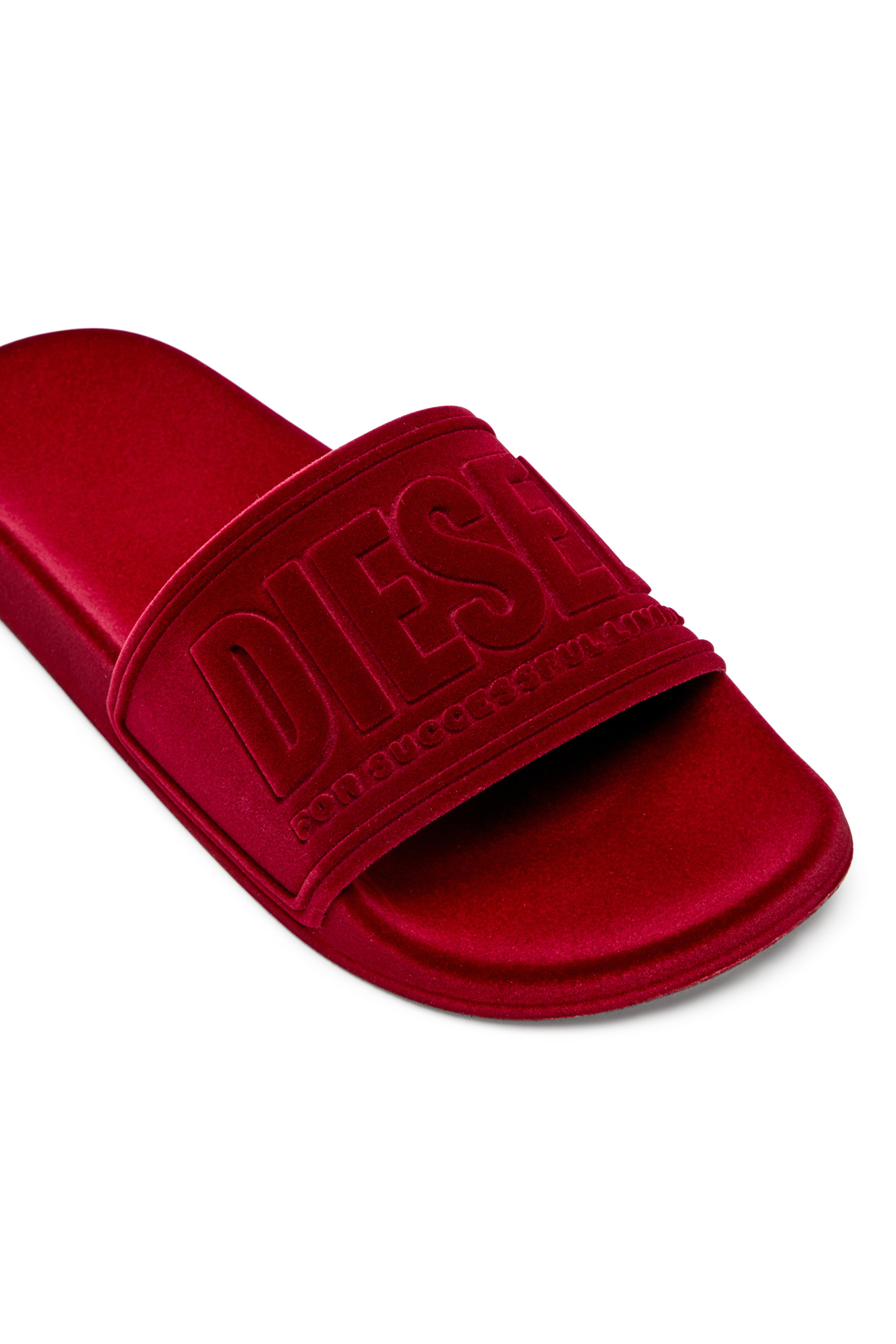 Diesel - SA-MAYEMI CC W, Woman's Sa-Mayemi-Pool slides with velvety flocking in Red - 6