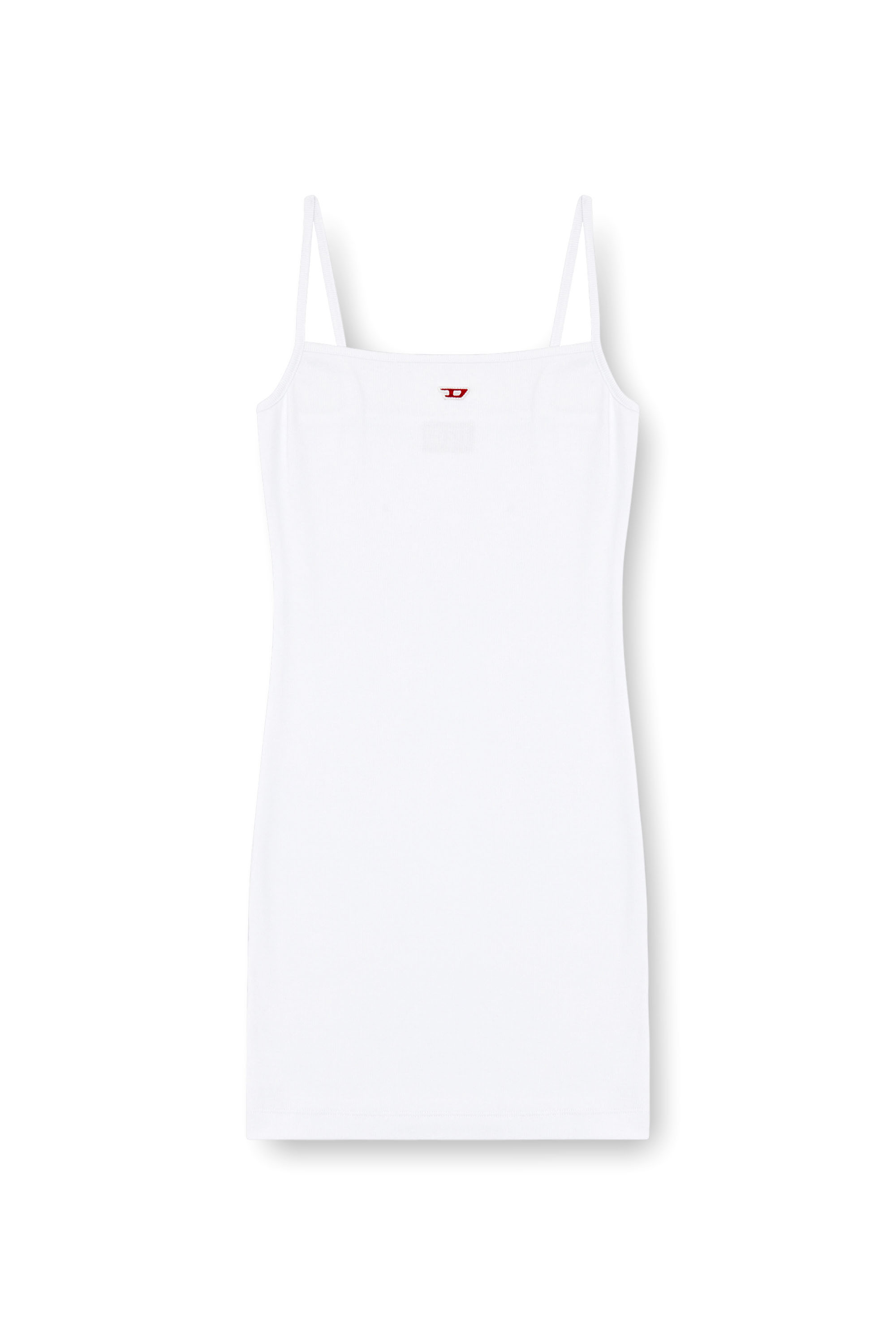 Diesel - D-HOPY-D, Mujer Vestido corto lencero con logotipo D in Blanco - Image 4