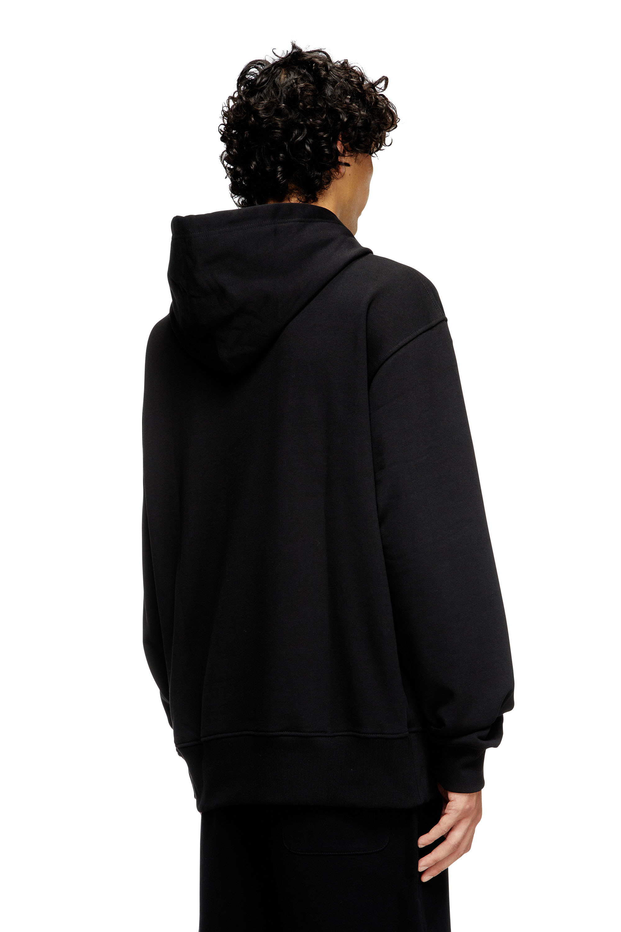 Diesel - S-MACS-HOOD-OD, Sudadera con capucha extragrande con logotipo metálico Hombre in Negro - 3