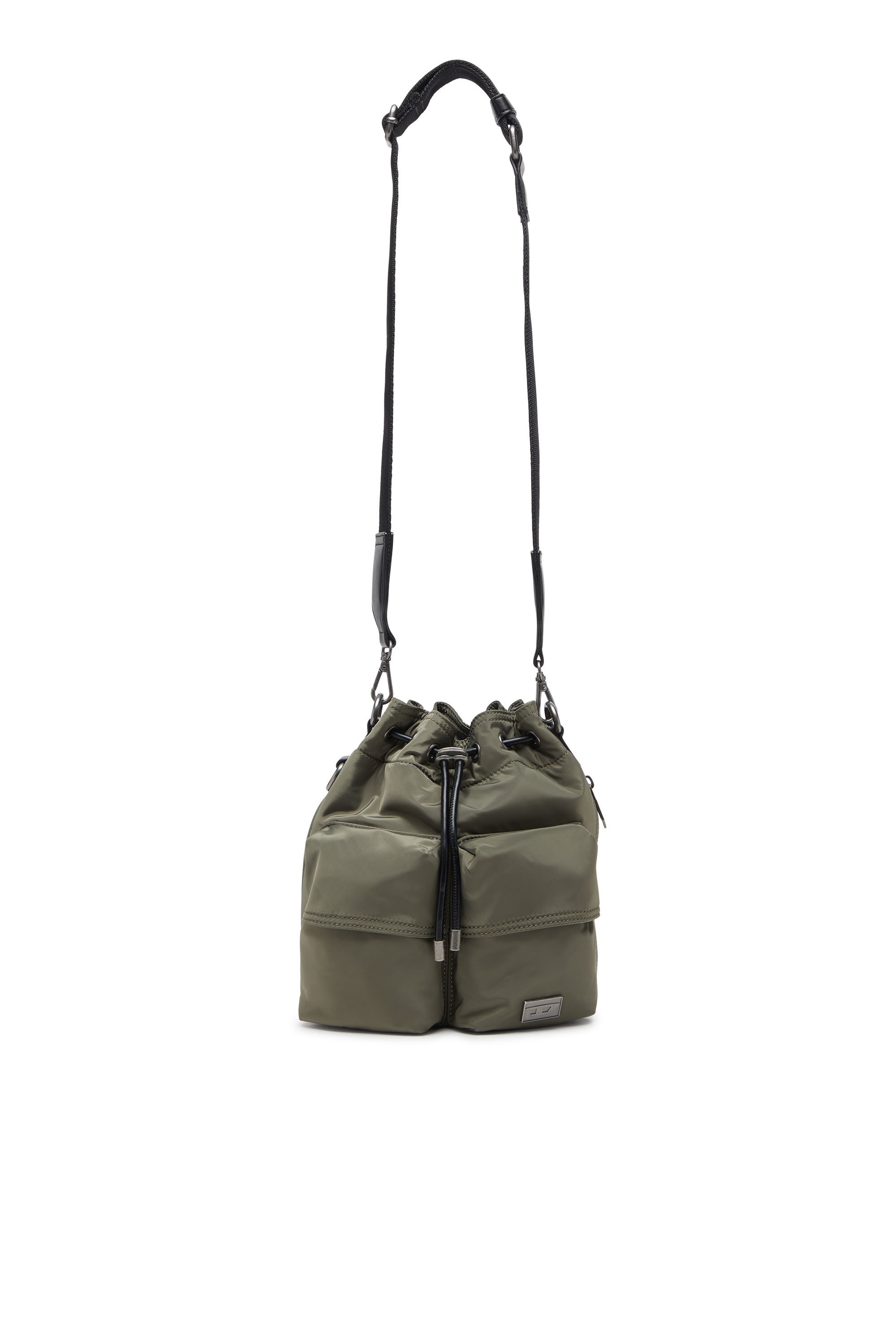 Diesel - MULTI-PKTS BUCKET X, Unisex's Multi-Pkts-Multipocket bucket bag in utilitarian shell in Military Green - 1