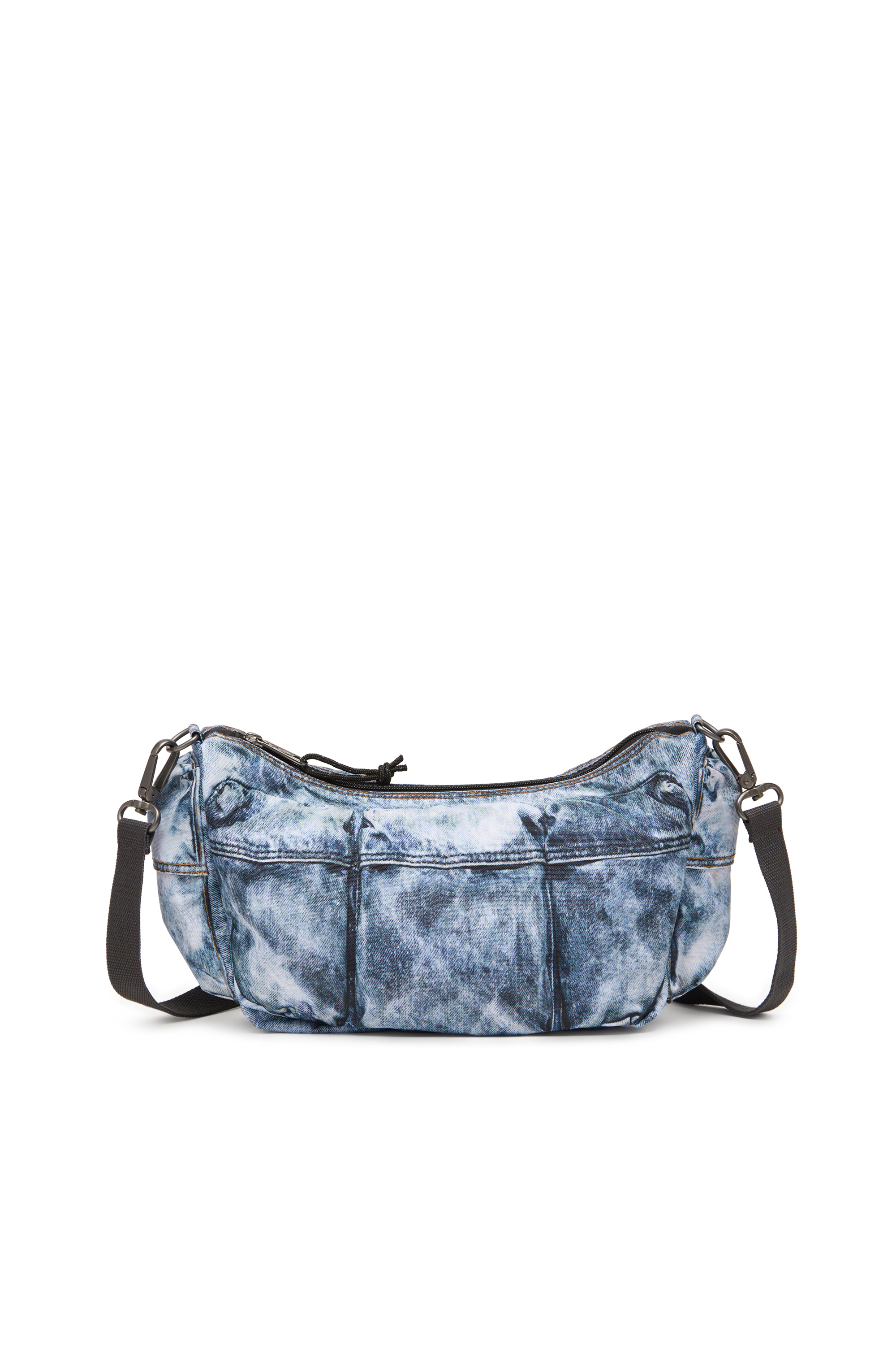 Diesel - DIESEL SHOULDER BAG, Bolso con múltiples bolsillos en denim trampantojo Unisex in Azul marino - 3