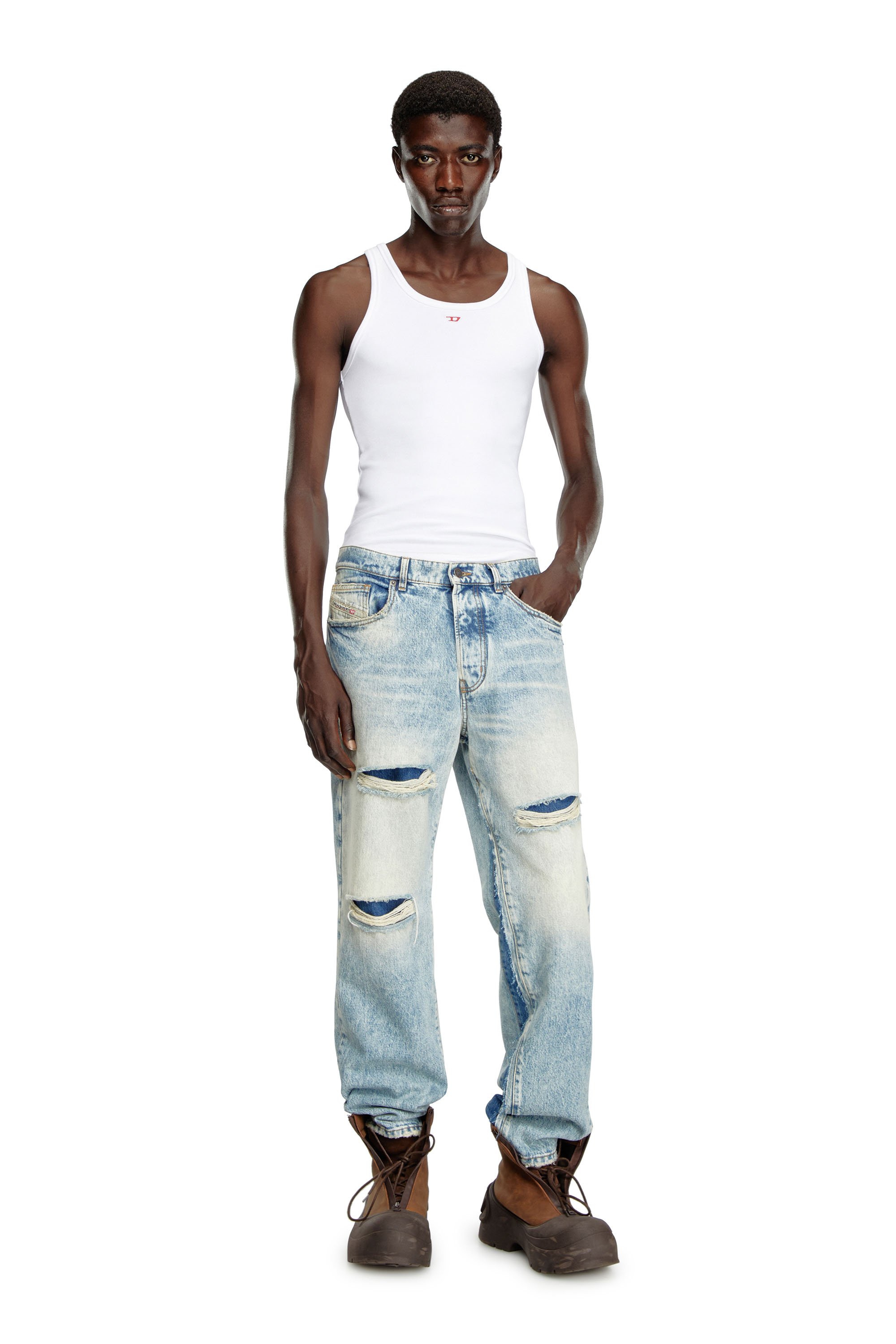 Diesel - Straight Jeans D-Fire 0AJEN, Hombre Straight Jeans - D-Fire in Azul marino - Image 2