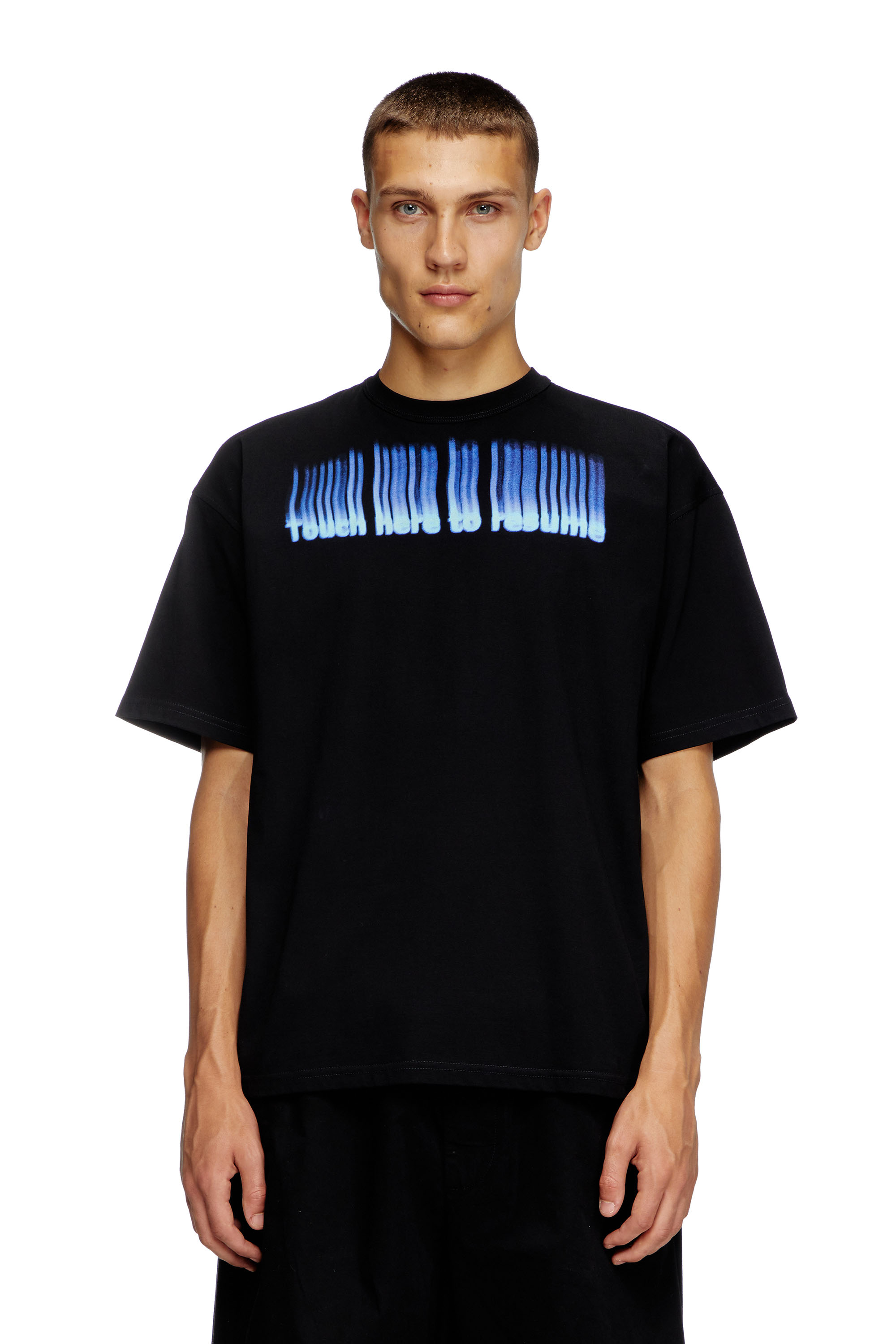 Diesel - T-BOXT-R14, Man's T-shirt with slogan print in Black - 1