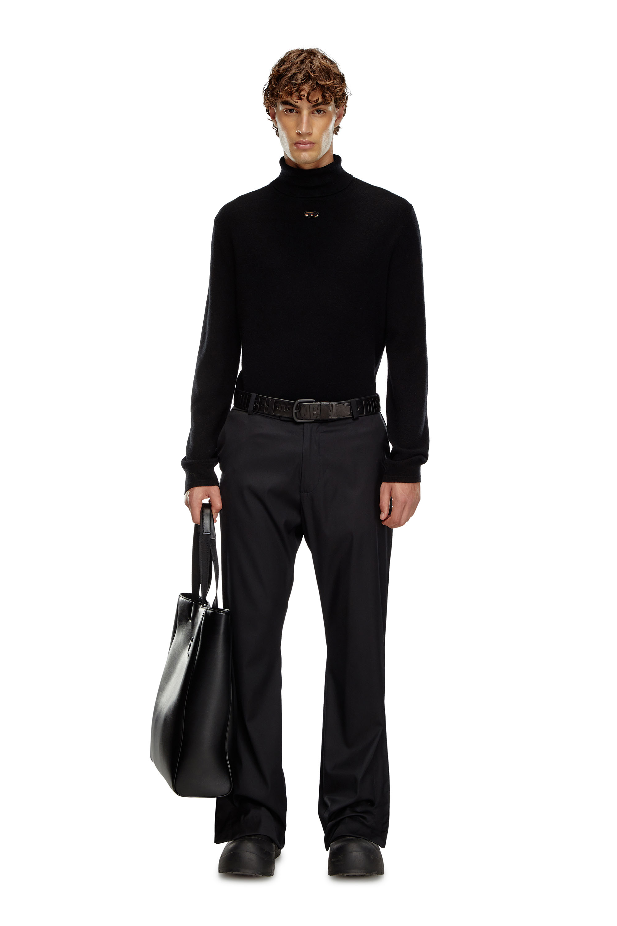 Diesel - K-VIERI-TN, Man's Turtleneck jumper in wool and cashmere in Black - 2