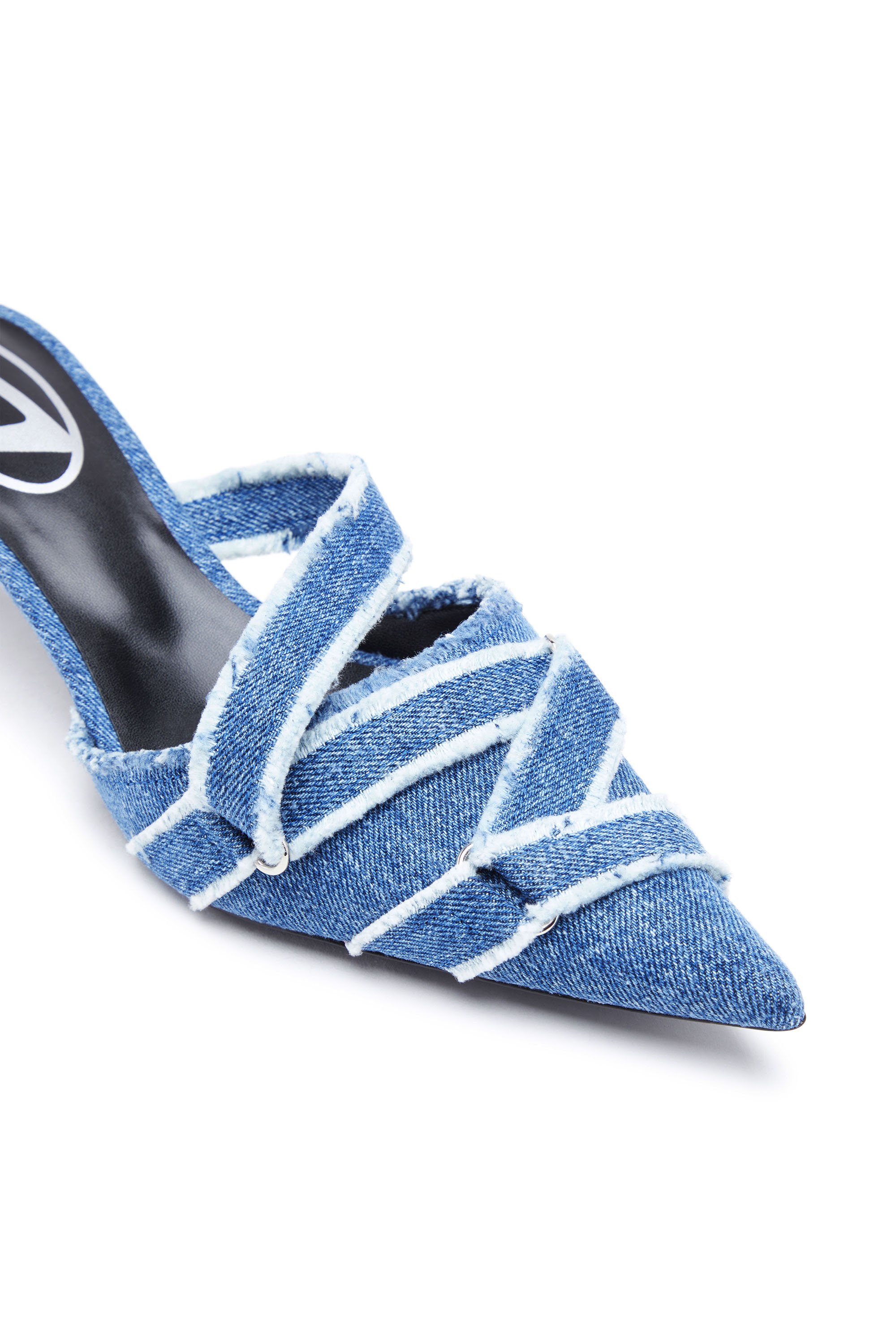 D-KITTIE ML Woman: Denim mules with criss-cross toe | Diesel