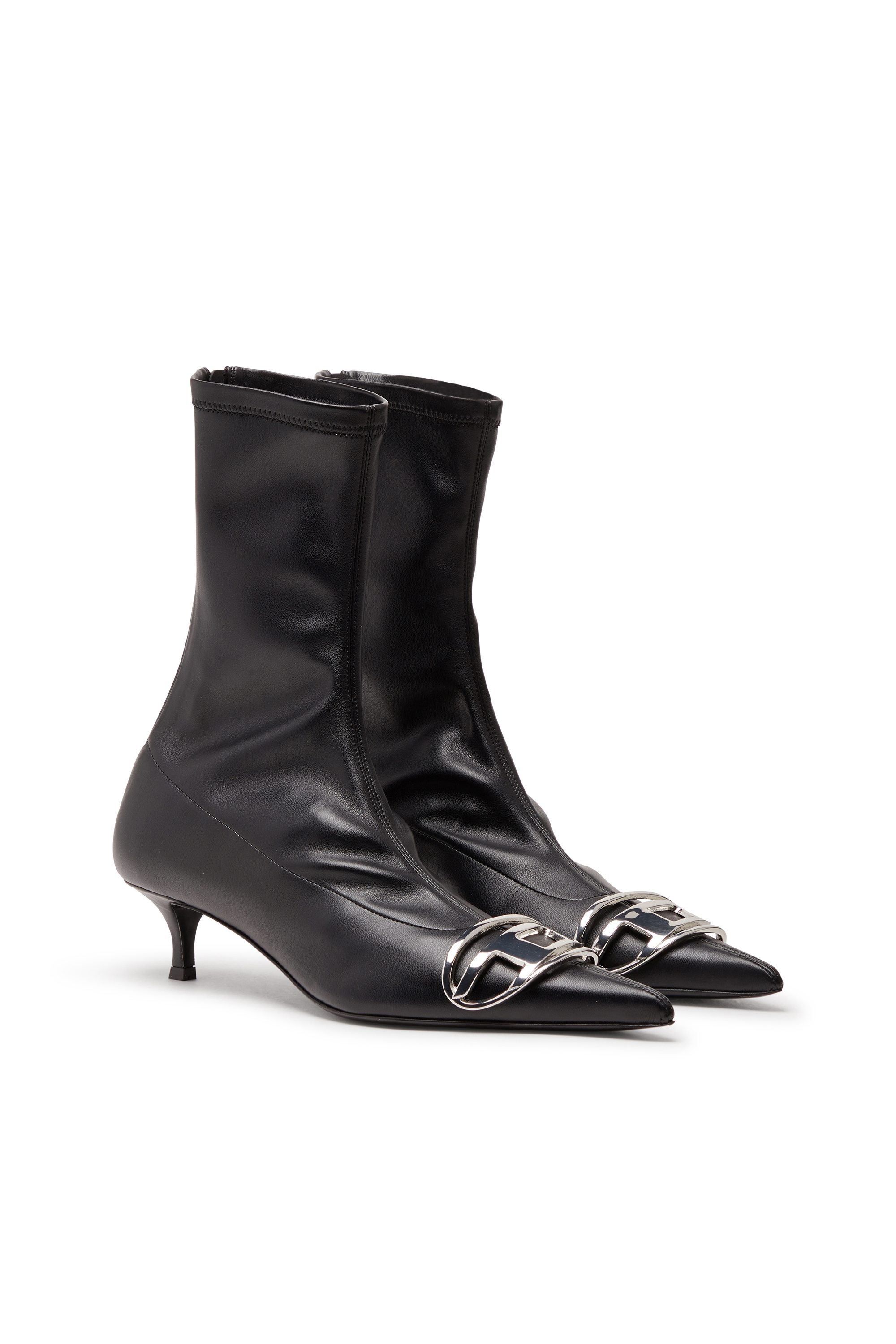 Women s ankle boots patent leather metallic heels Diesel