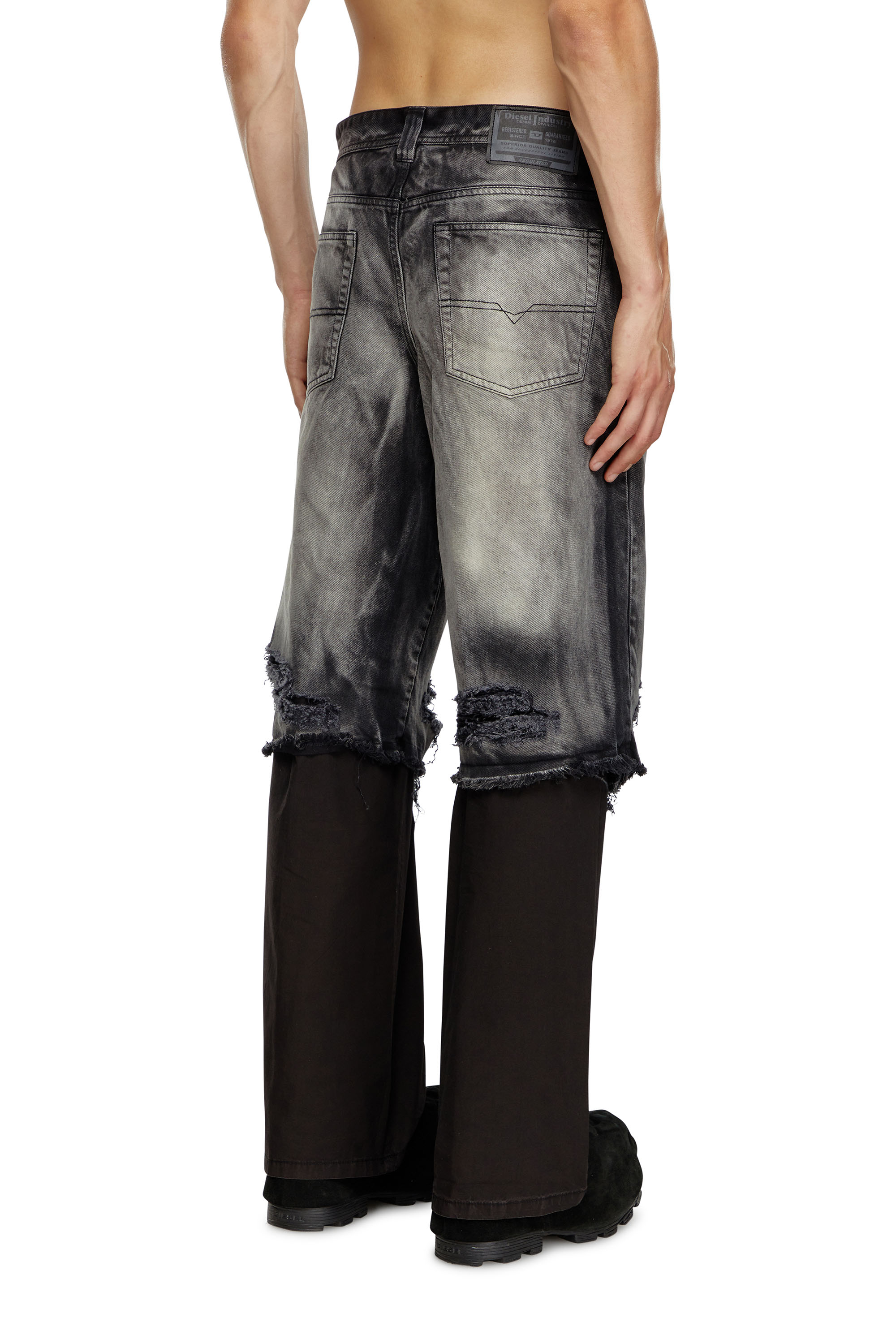 Diesel - P-HANS, Man 5-pocket pants with layered leg in Multicolor - Image 3