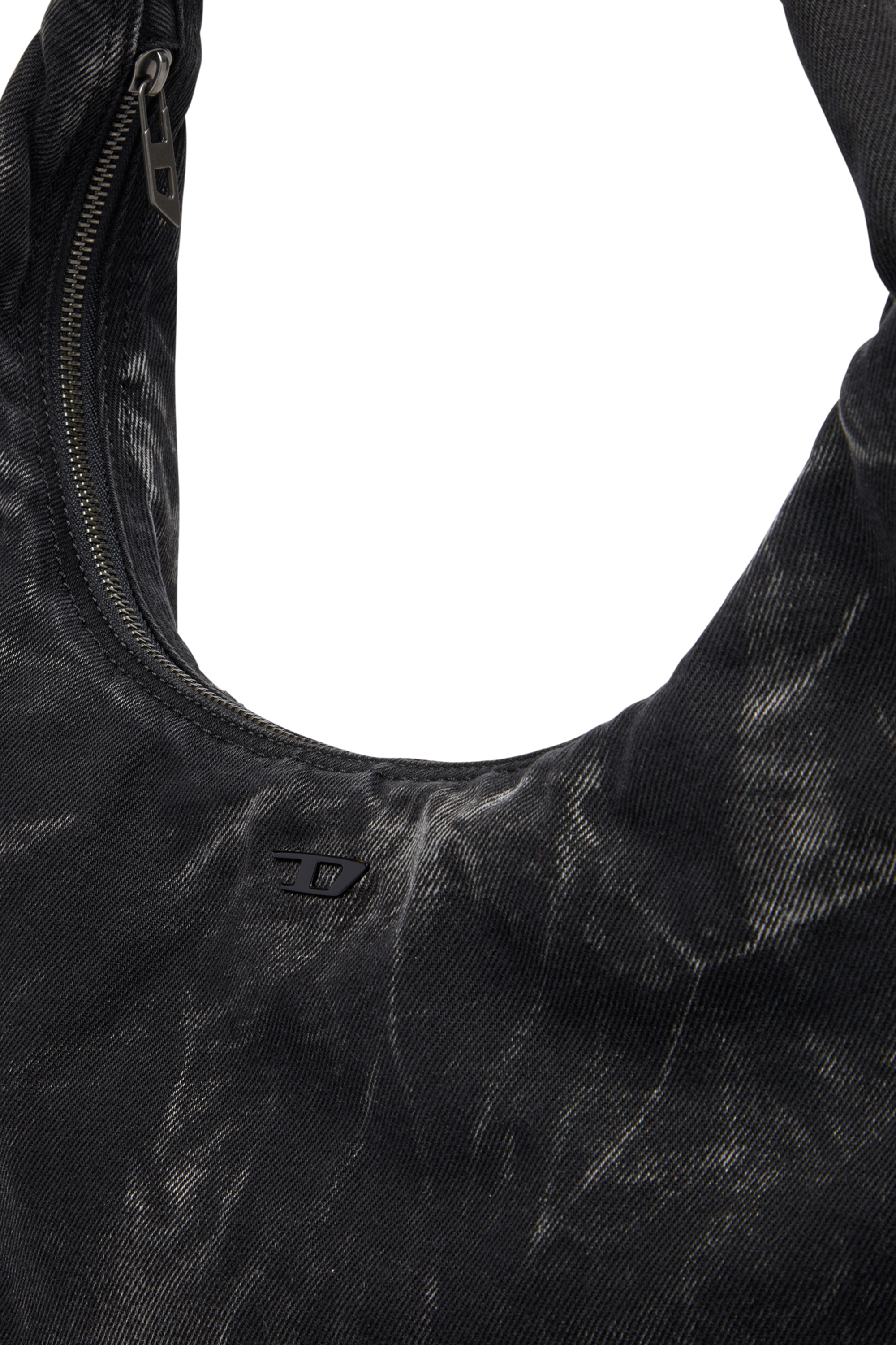 Women's Rave - Hobo denim bag with zipper | Black | Diesel