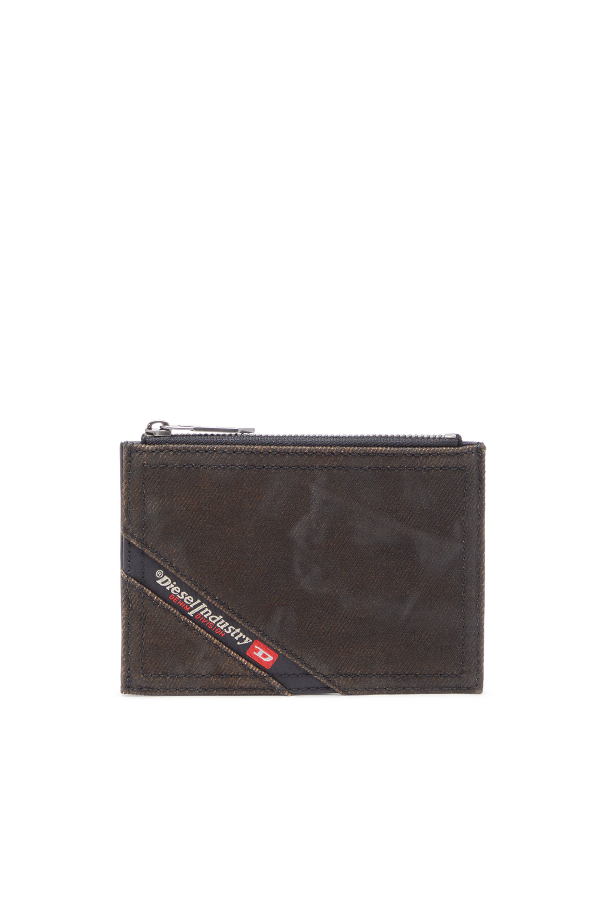 Diesel - MULTI-PKTS CARD HOLDER I, Tarjetero de denim recubierto en relieve Hombre in Negro - 1