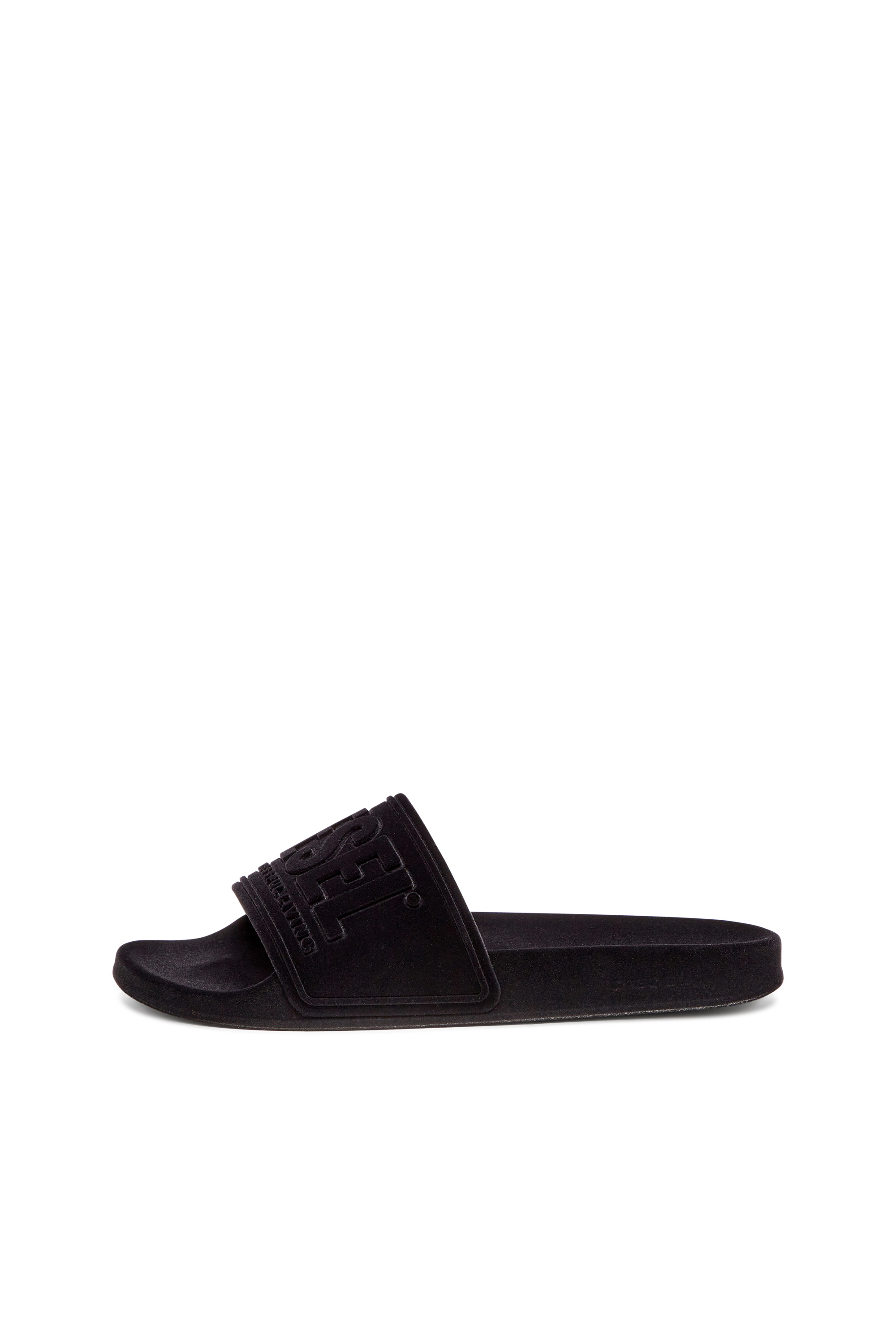 Diesel - SA-MAYEMI CC W, Woman's Sa-Mayemi-Pool slides with velvety flocking in Black - 7