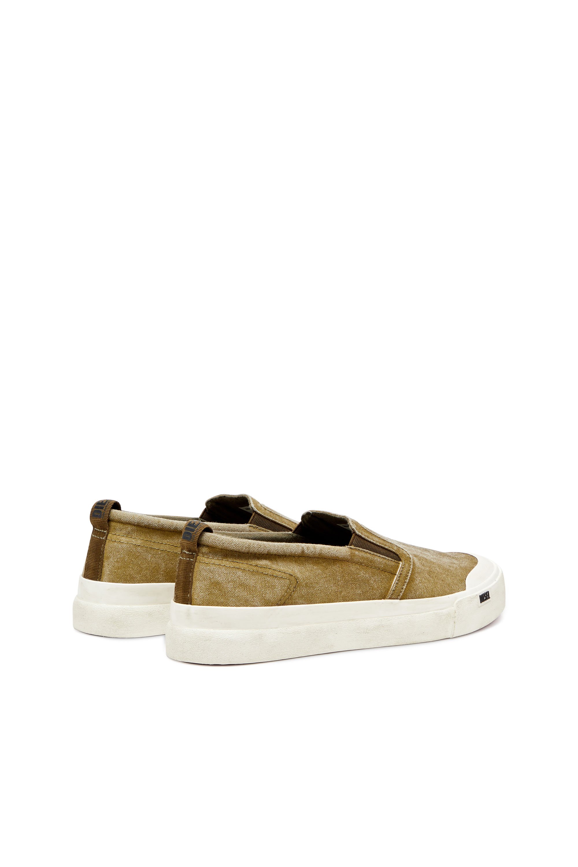 Diesel - S-ATHOS SLIP ON, Man Canvas slip-on sneakers with D embroidery in Brown - Image 3