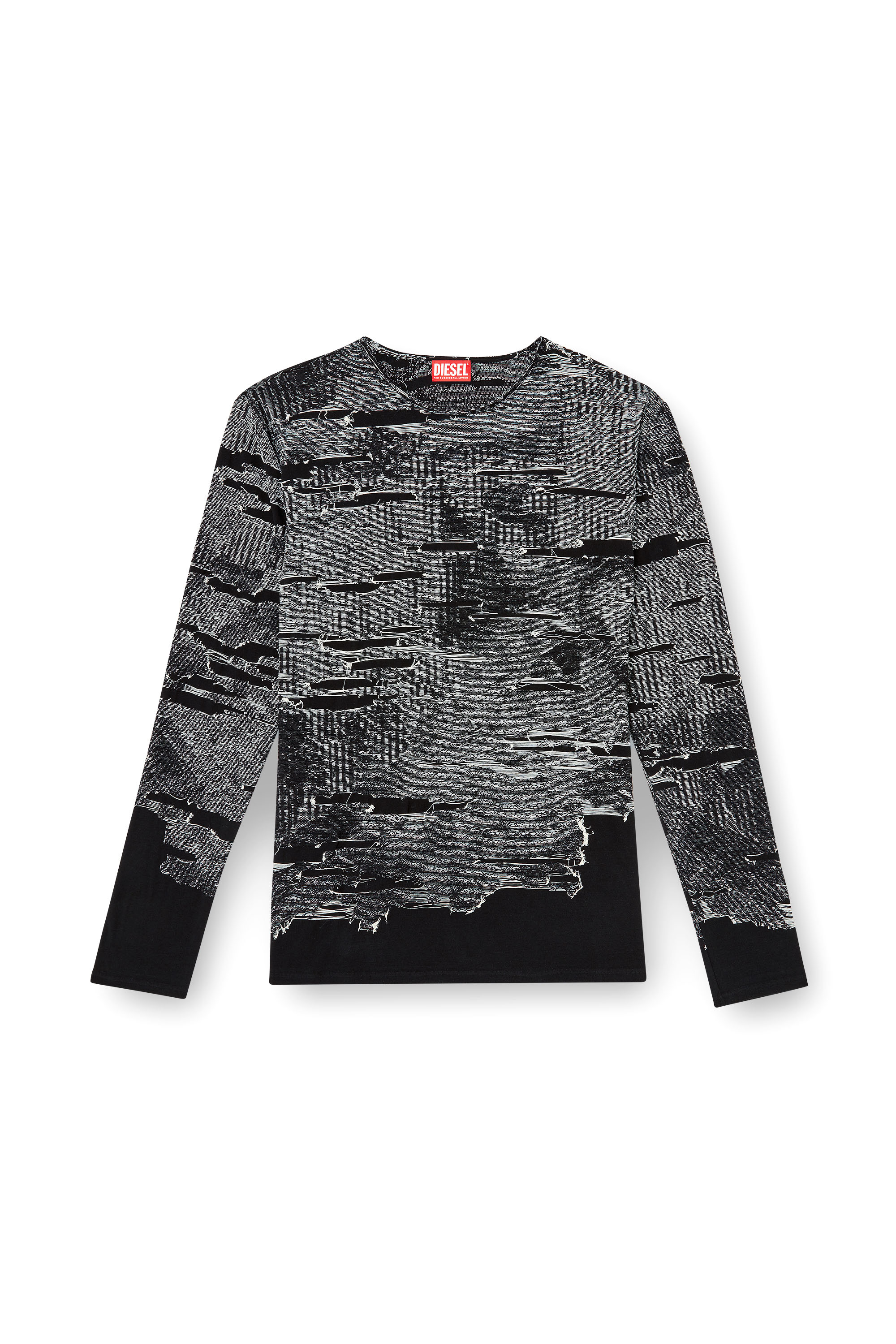 Diesel - K-CADMO, Man's Jumper with engineered distressing in Black - 6