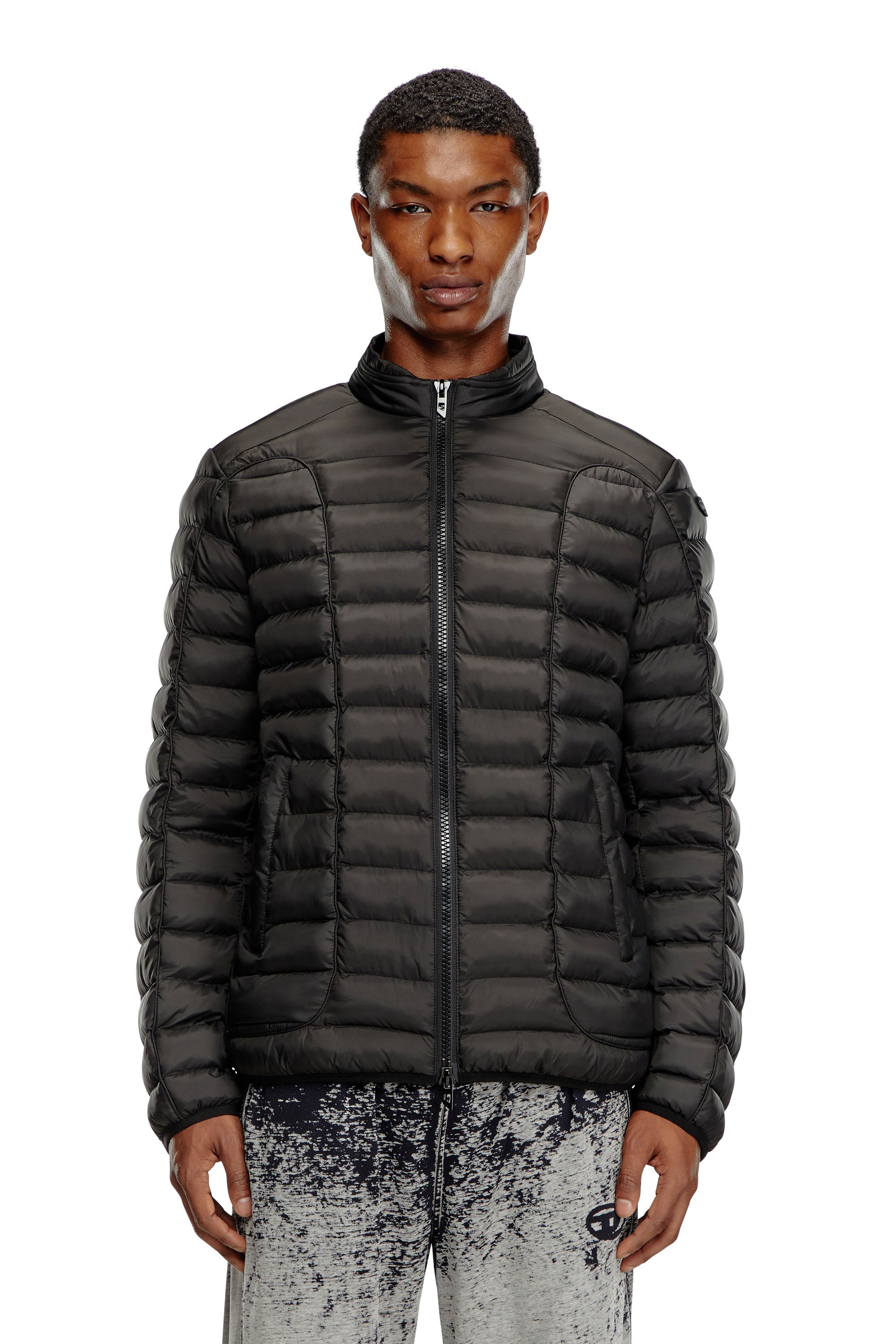 Diesel - W-PILOT, Chaqueta puffer en nailon ligero Hombre in Negro - 1