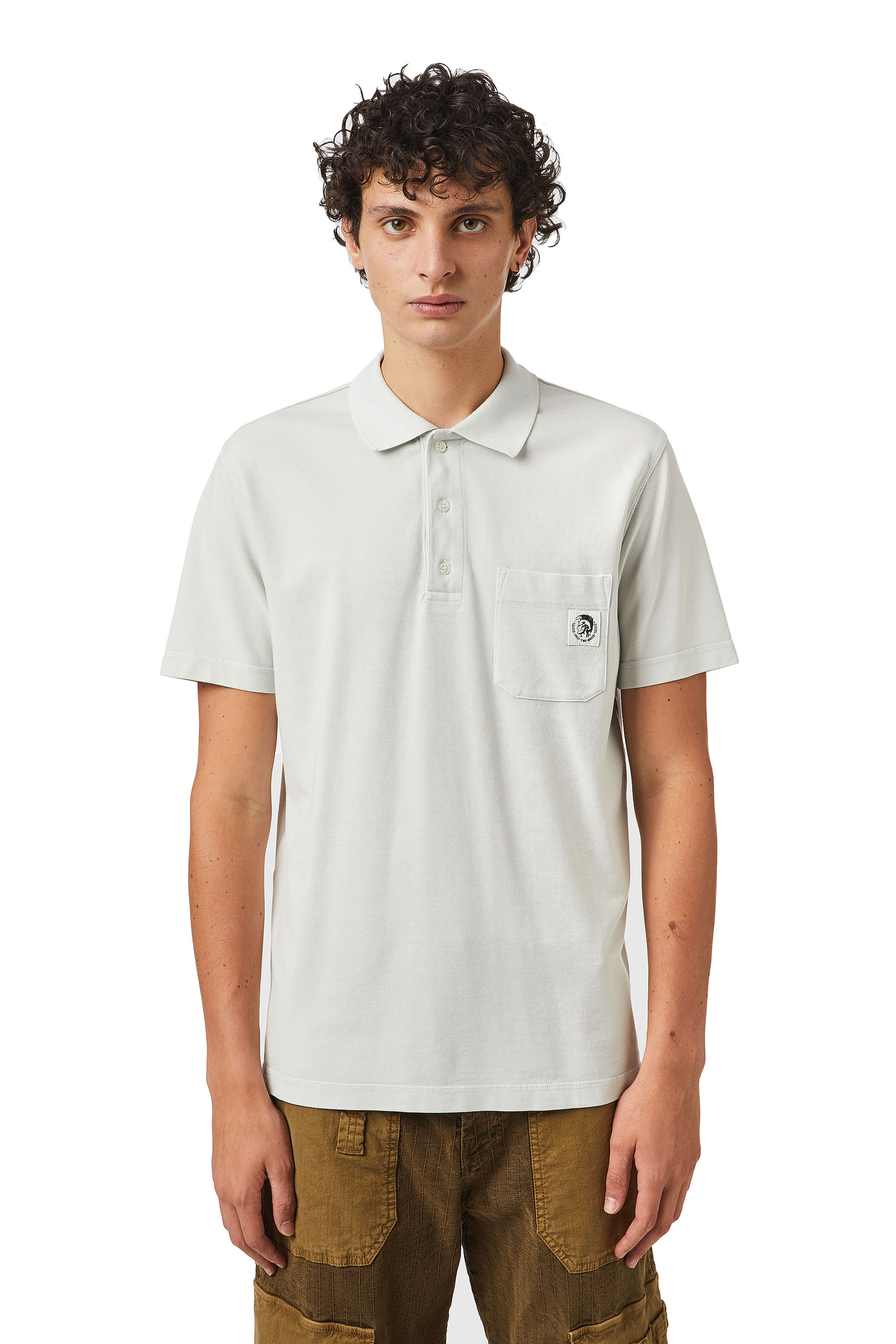Diesel - T-POLO-WORKY-B1, Gris Claro - Image 1