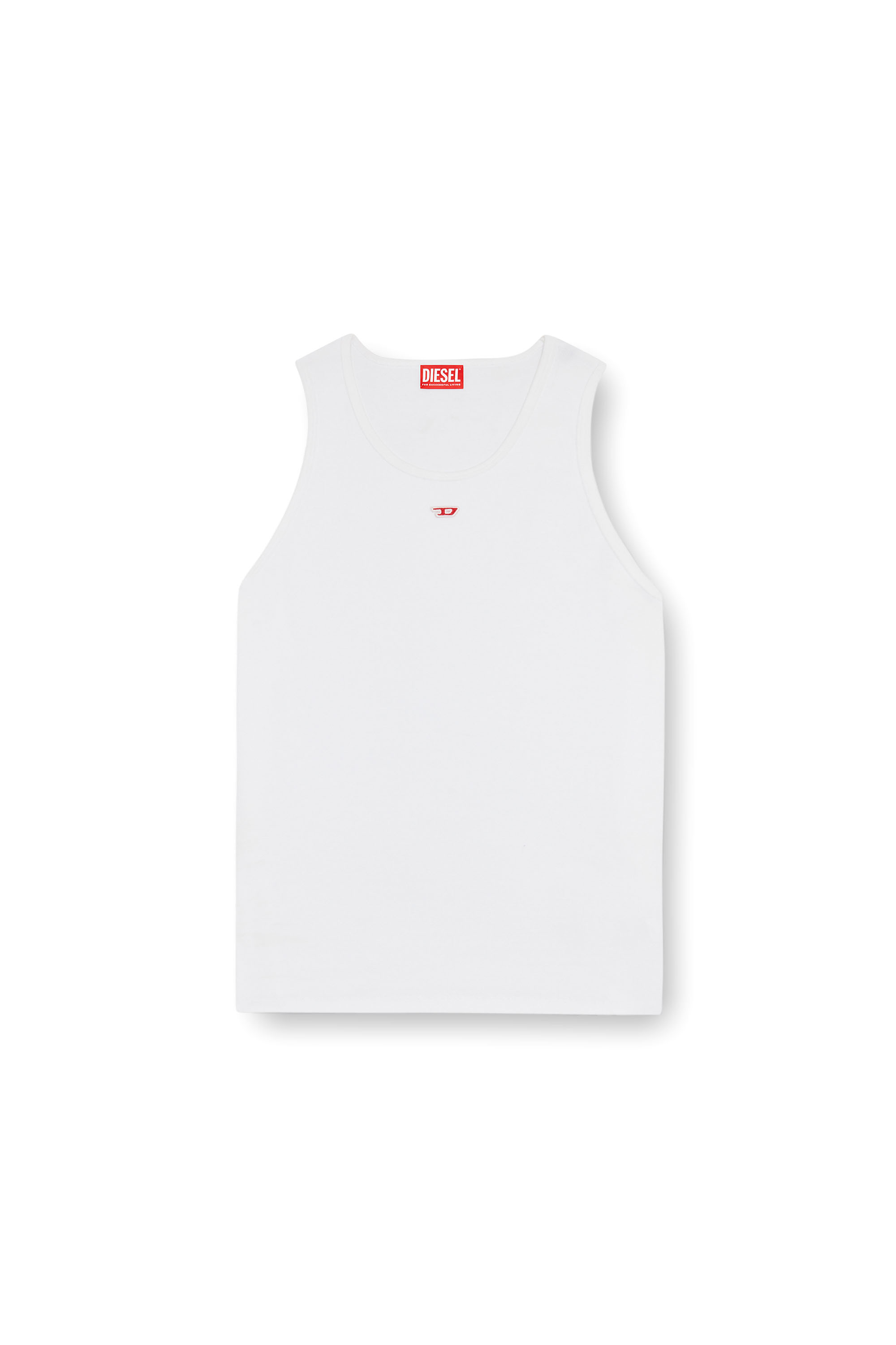 Diesel - T-LIFTY-D, Hombre Camiseta sin mangas con mini parche con el logotipo D in Blanco - Image 5