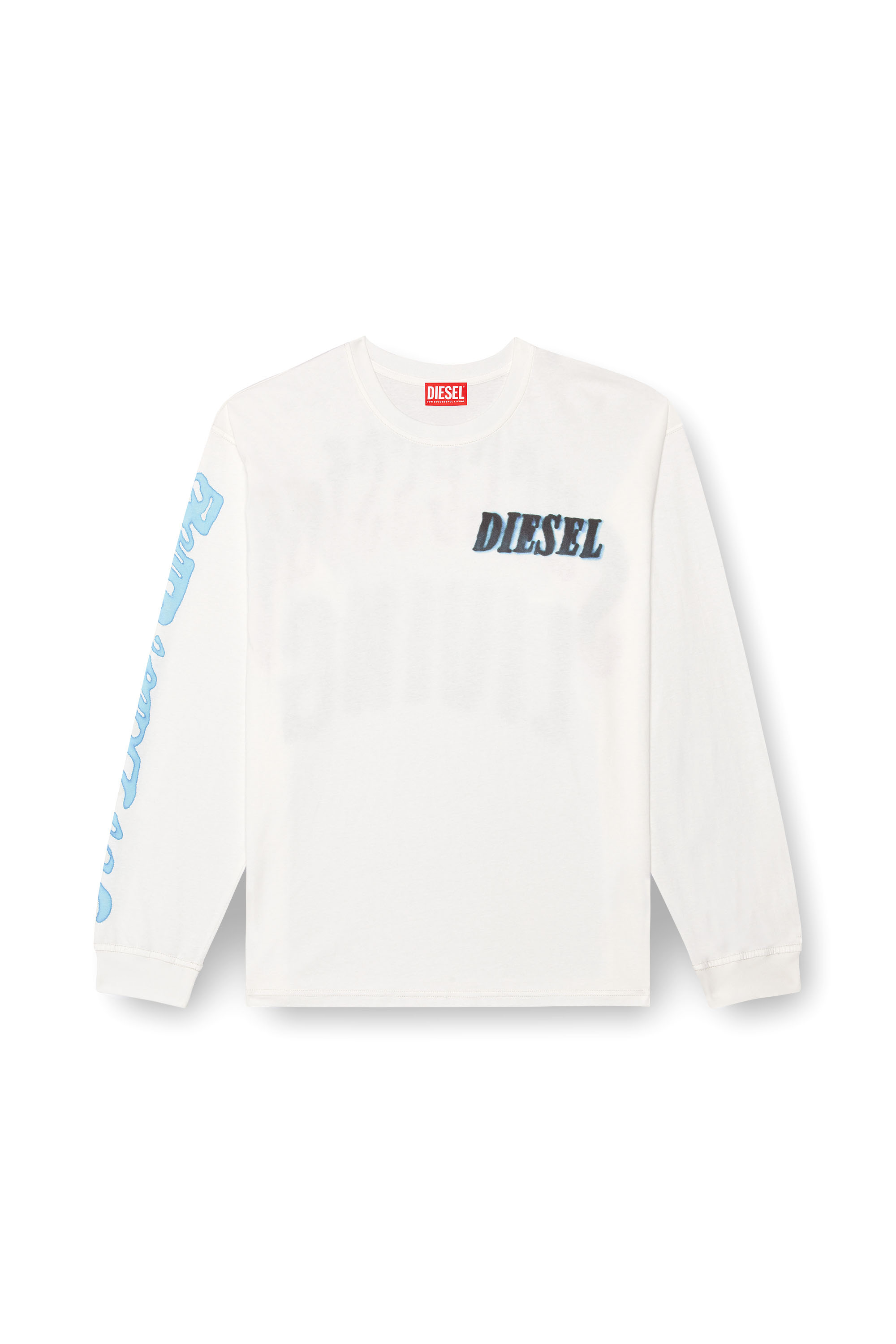 Diesel - T-BOXT-LS-Q15, Man Long-sleeve T-shirt with logo prints in White - Image 5