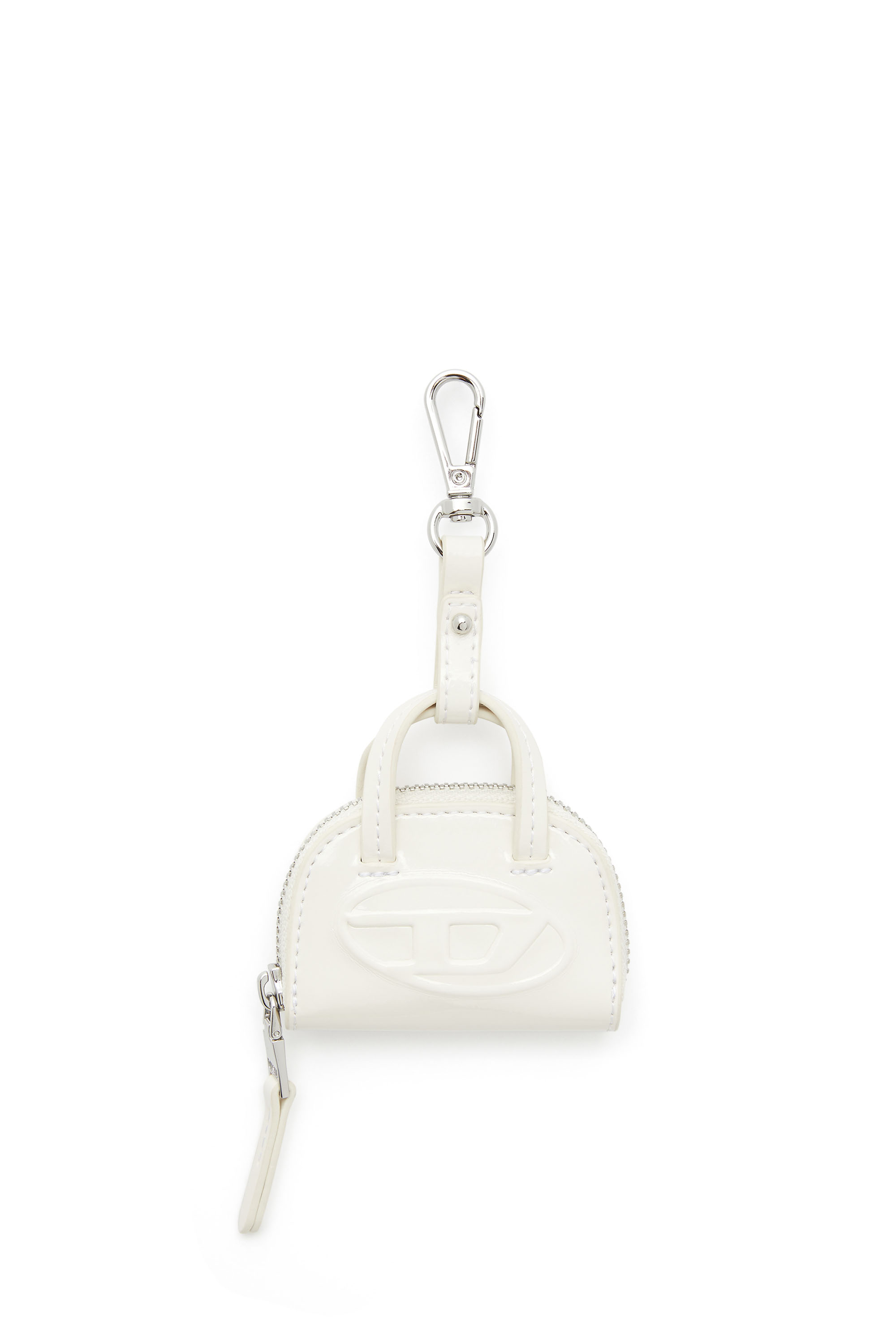 Diesel - 1DR DOME CHARMS, Bag charm in glossy, crinkled naplak Mujer in Blanco - 1