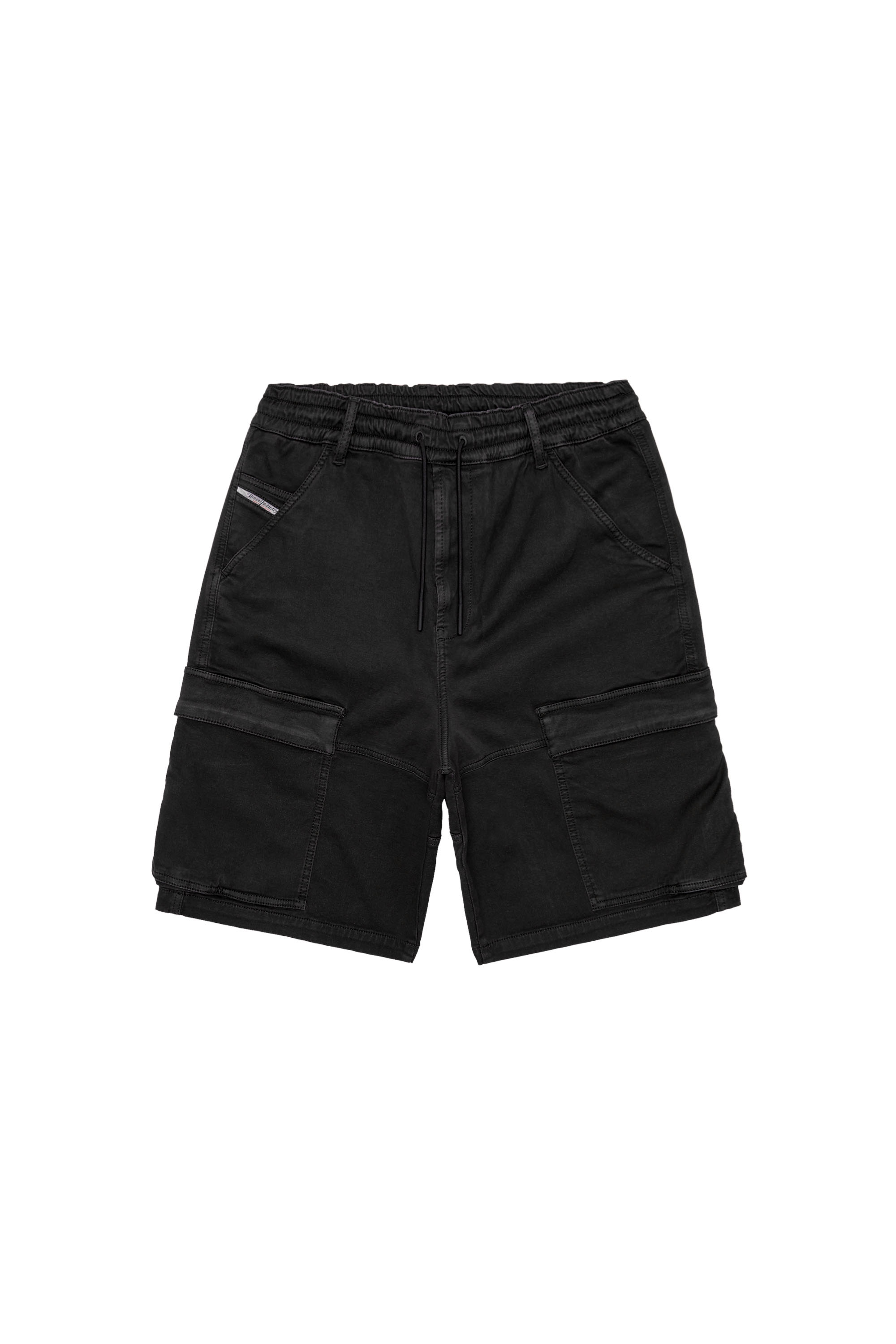 Diesel - D-KROOLEY-CARGO-SHORT JOGG, Man Cargo shorts in JoggJeans in Black - Image 5