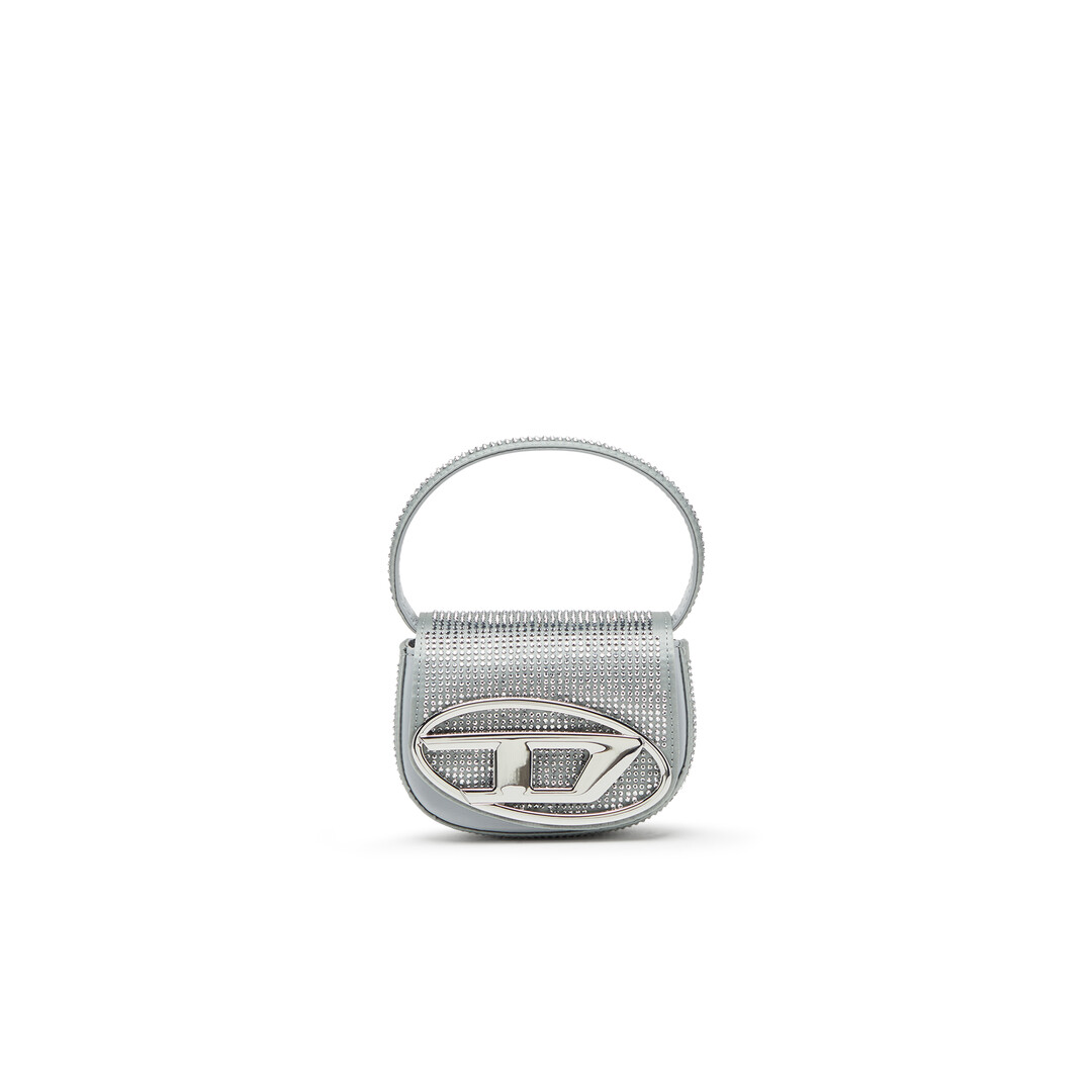 Women's 1DR XS Cross Bodybag - Iconic mini bag in crystal satin | Silver |  Diesel