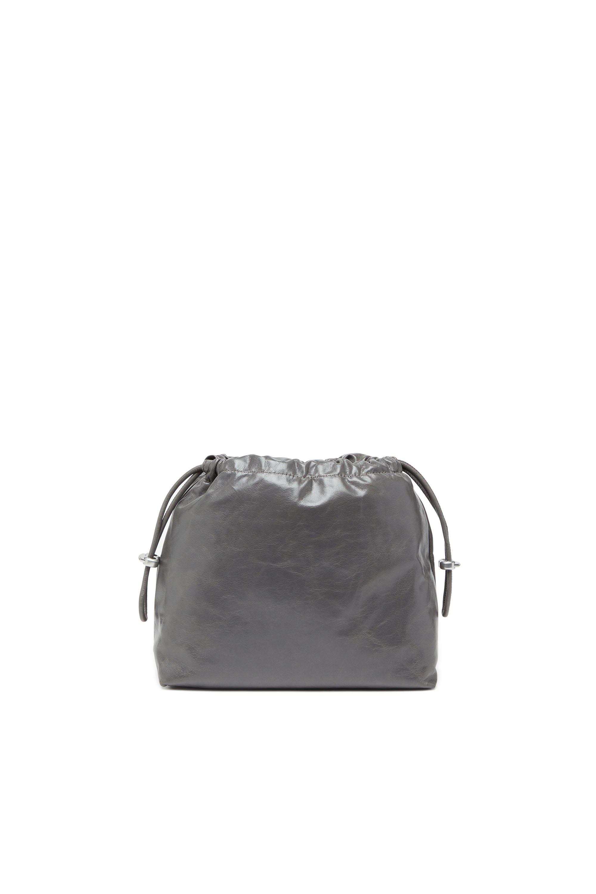 Diesel - SCRUNCH-D BUCKET, Scrunch-D-Bolso tipo cubo en cuero arrugado y brillante Mujer in Gris - 2