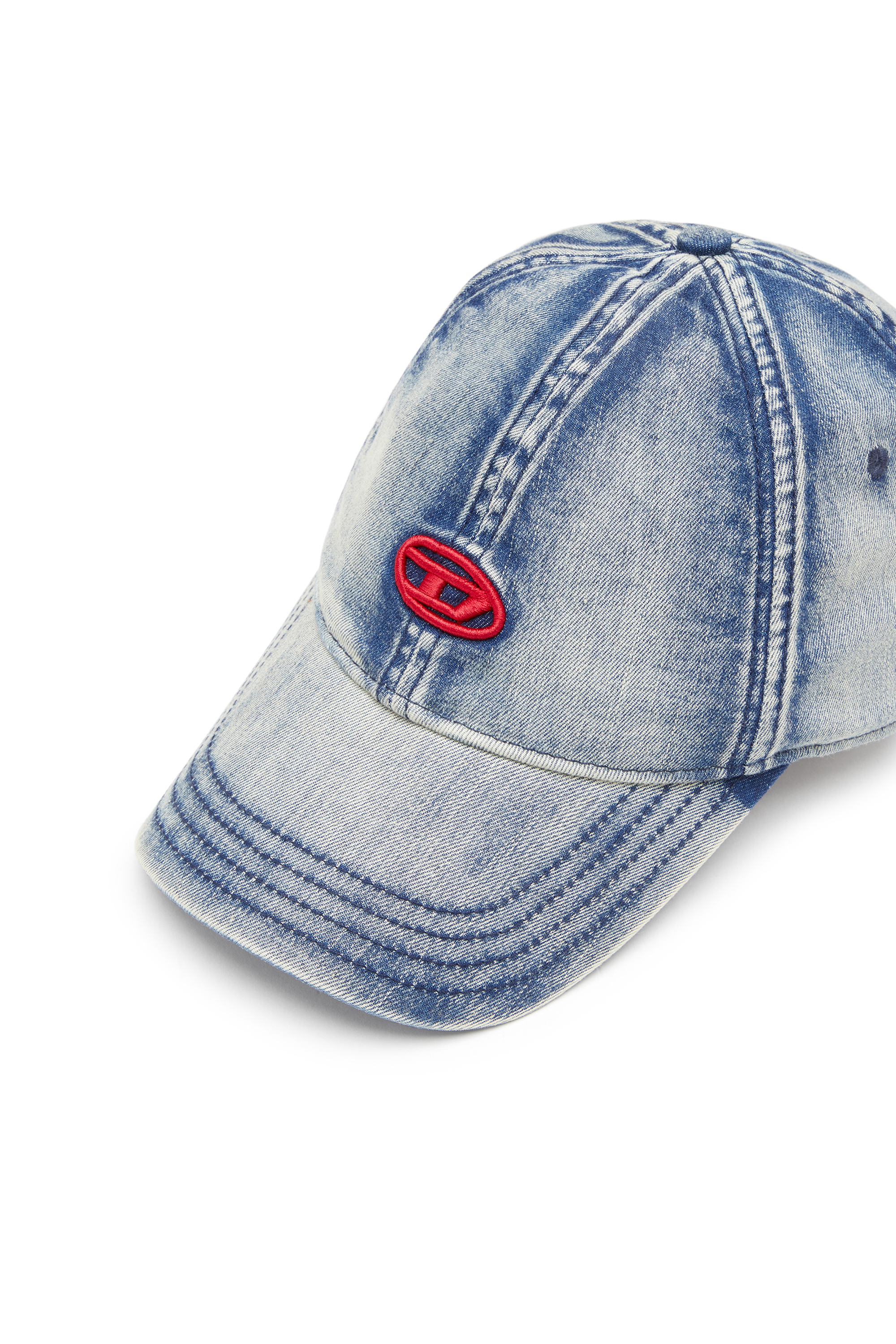 Diesel - C-GABLE, Man's Baseball cap in treated denim in Blue - 4